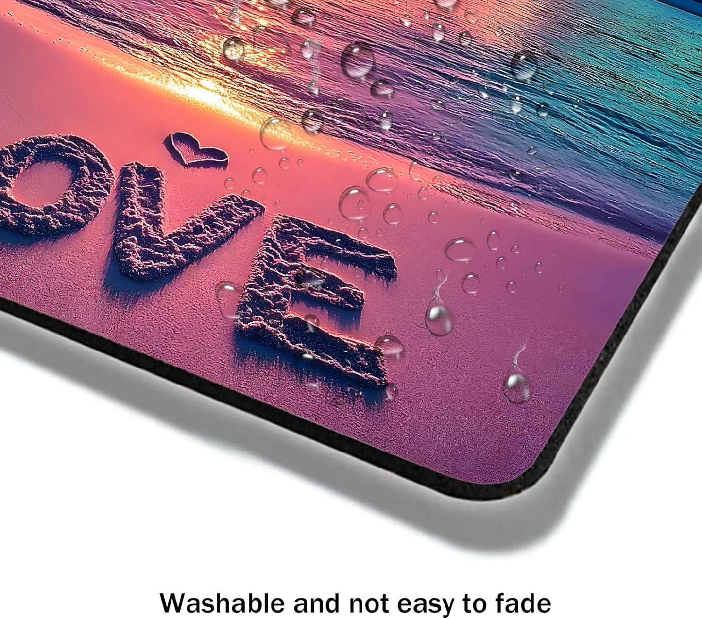 Mouse Pad, Cute Sunset Beach Mouse Pads for Desk, 9.5" x 7.9" Non-Slip Rubber Base Computer Mousepad with Women, Portable Square Design for Wireless Mouse and Pad Laptop Office & Travel