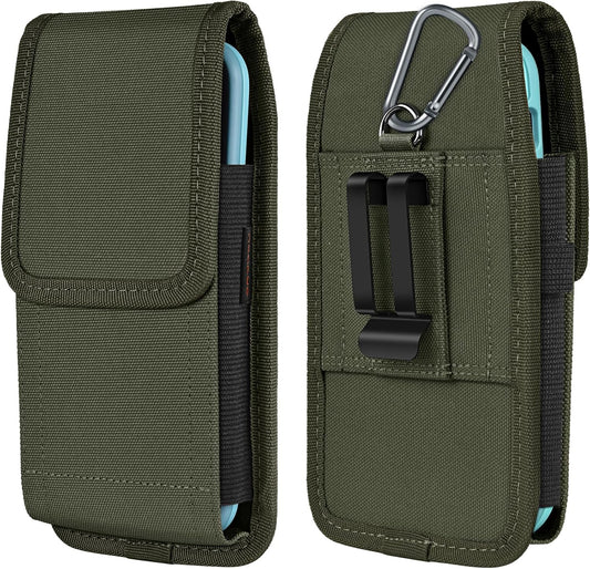 Phone Holster for Belt with Metal Clip and Magnetic Closure Compatible with Galaxy S25/S24/S23/S22/S21/S20 Ultra A16 A26 A35 A36 A55 A56 for Everyday Protection, XL-Green