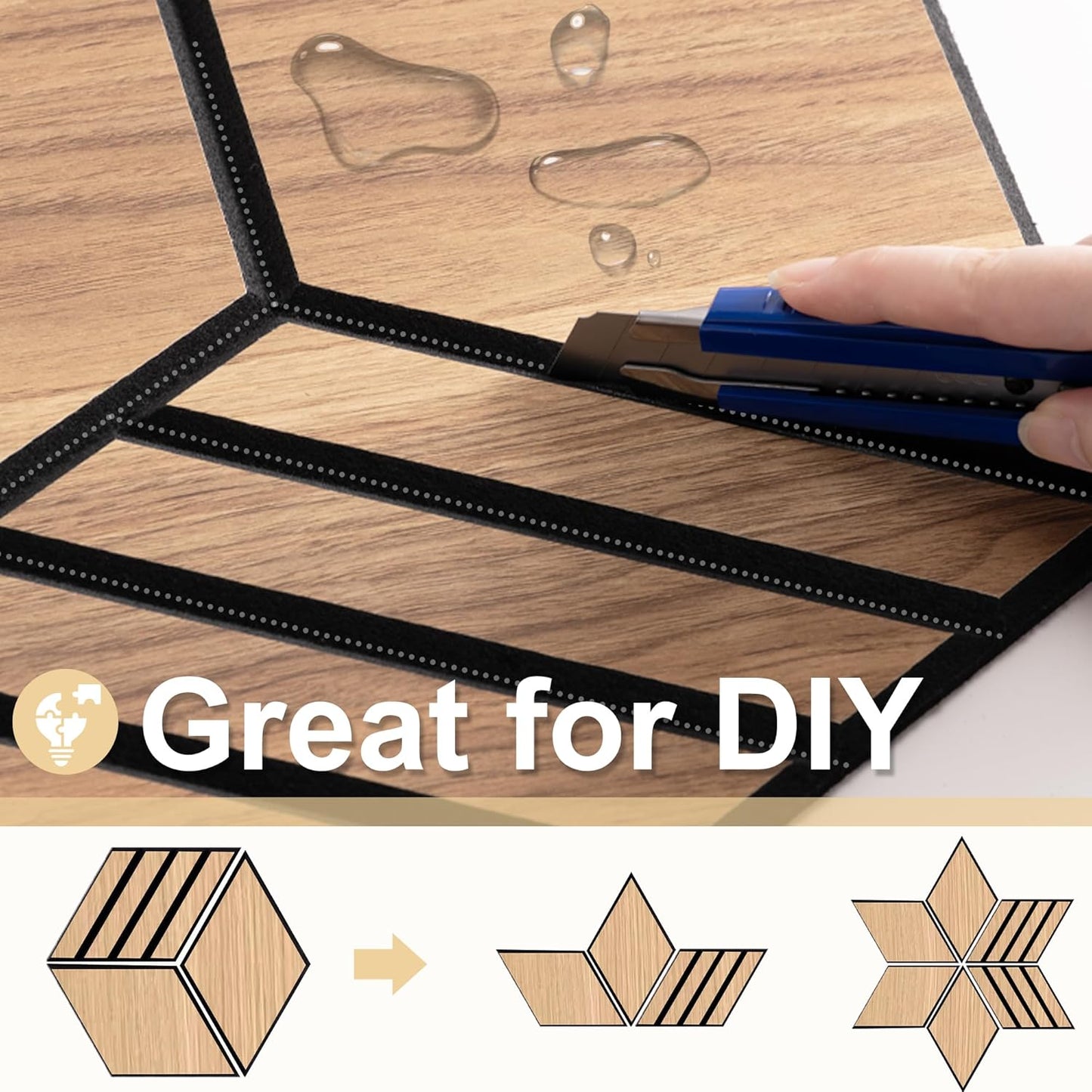 Mollywell Hexagon Acoustic Panels, Natural Oak TH4, 14x12x0.4 Inch, 12 Pack |Wood Veneer|High Density Sound Proofing Wall Panels|Self Adhesive Sound Dampening Felt Wall Tiles|Home Theater|Gaming Room|