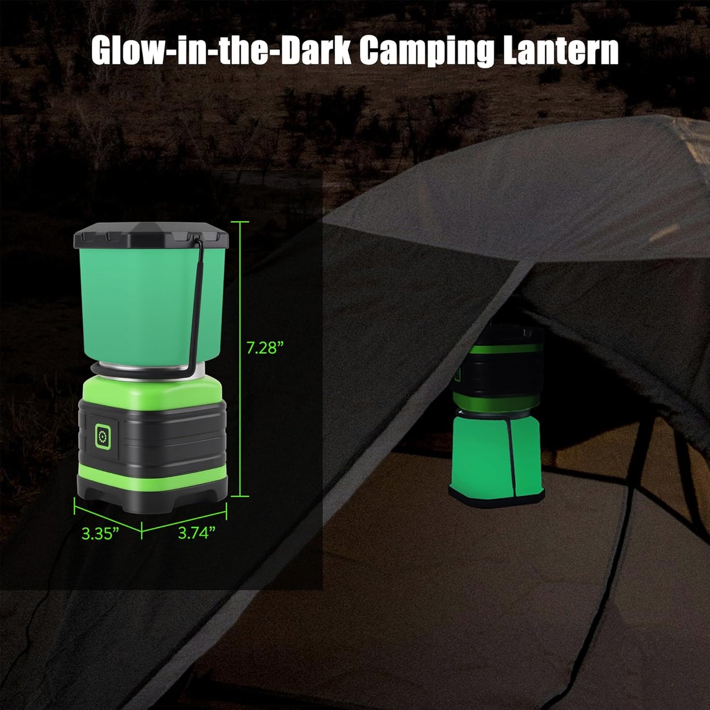Lichamp LED Camping Lantern, Battery Powered LED Lights Camping Essentials, Portable Lanterns Flishlights for Emergency, Hurricanes, Outdoor Hiking, Power Outages, Survival Gear and Home Use, 2 Pack