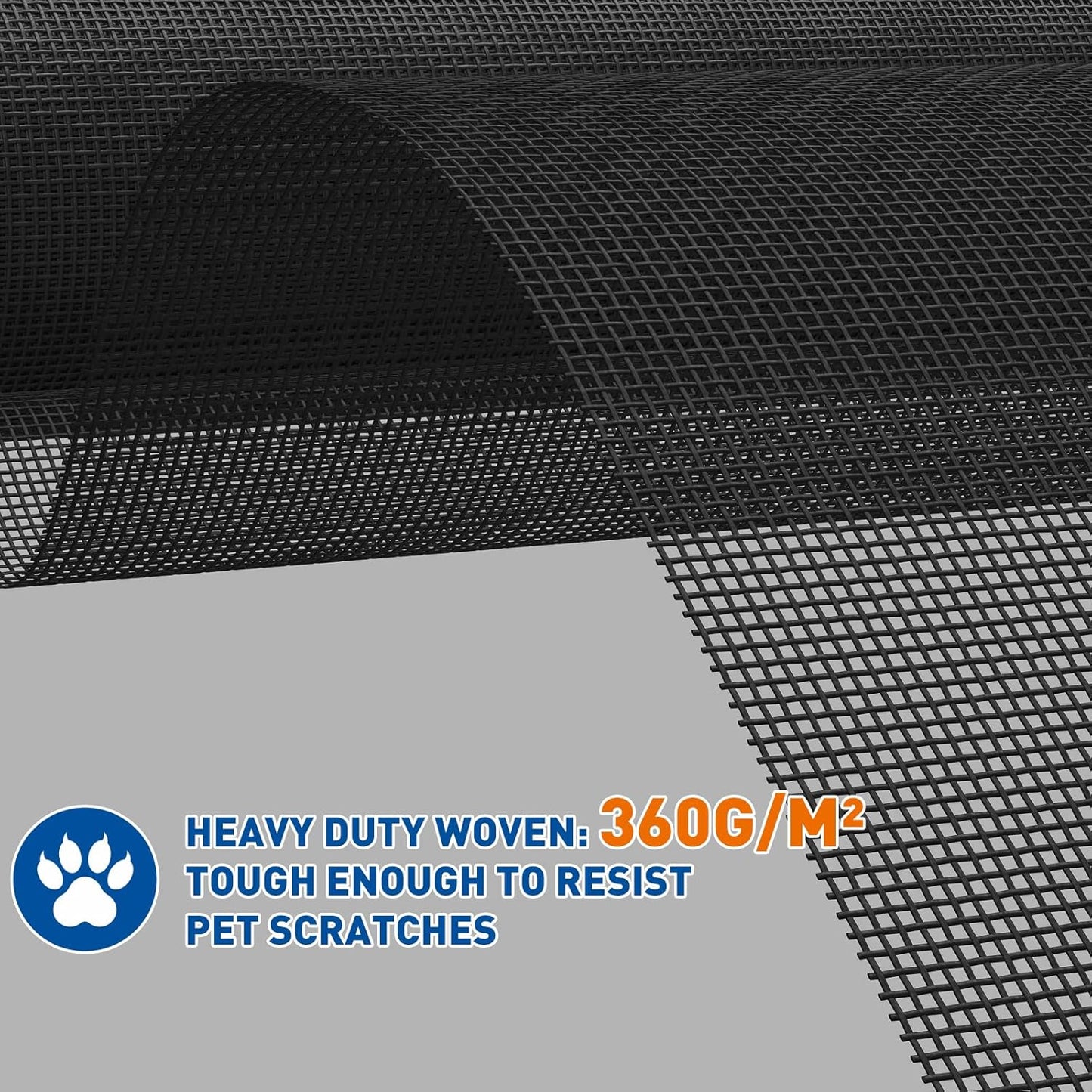 MAGZO Pet Proof Window Screen Replacement Mesh Roll, 37.4in × 16.4ft Upgraded Thicker 360g/m² Heavy Duty Polyester Screen Mesh for Dog Cat Protector, Ideal for Patio Porch Sliding Repair Kit 14x11Mesh