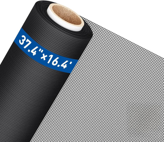 MAGZO Window Screen Replacement Mesh Roll, 37.4in × 16.4ft Heavy Duty Upgraded Polyester Mesh for Screen Door Repair Kit, Ventilated & Durable, Ideal for Sliding Patio Porch Doors & DIY Projects