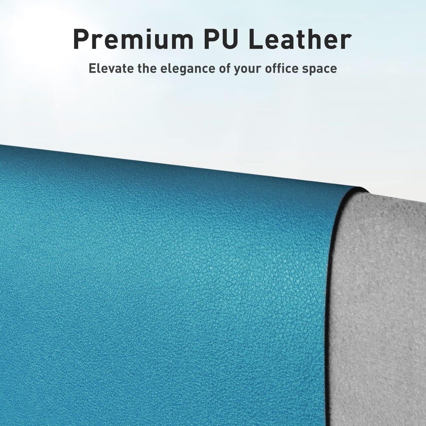 Aothia Leather Desk Pad Protector, Mouse Pad, Office Desk Mat, Non-Slip PU Leather Desk Blotter, Laptop Desk Pad, Waterproof Desk Writing Pad for Office and Home (Turquoise,31.5" x 15.7")
