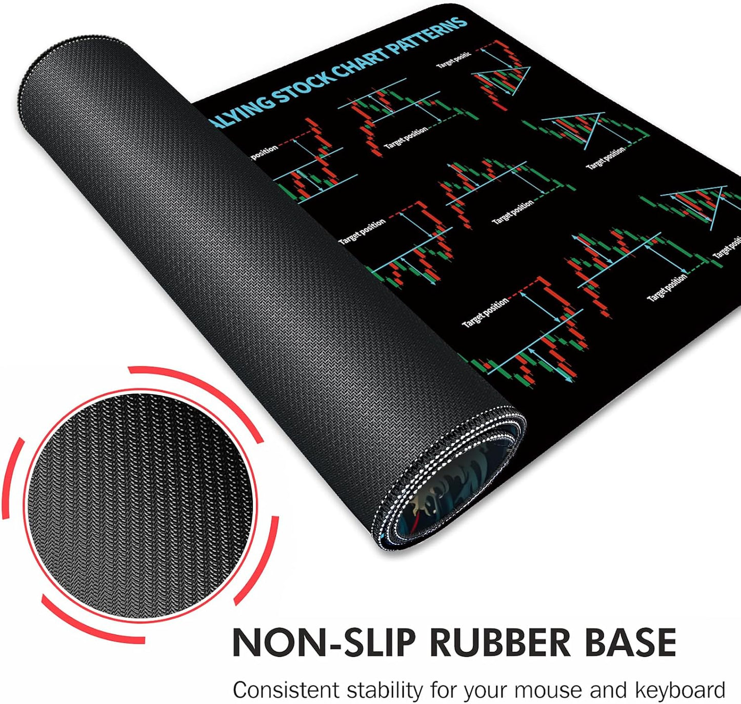 Galdas Gaming Mouse Pad XXL XL Large Long Extended Big Mousepad Non-Slip Rubber Keyboard Mouse Pad with Stitched Edges for Laptop Home Office (31.5x11.8x0.08 Inch) … (Trend)