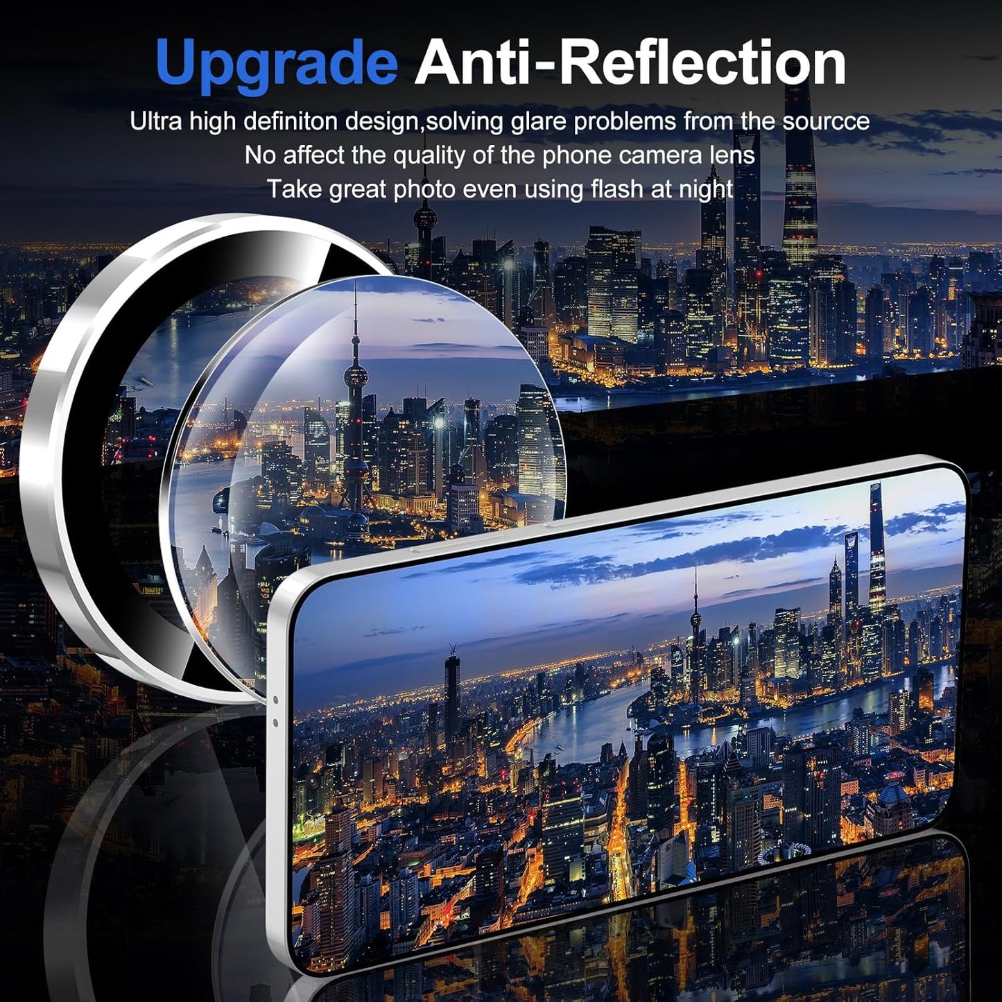 for Samsung Galaxy S25 Camera Lens Protector, Individual Metal Ring Tempered Glass Lens Cover, [Strong Adsorption] Scratch Resistant Ultra-Thin HD Clear Lens Cover, 1 Set-Slivery Ring