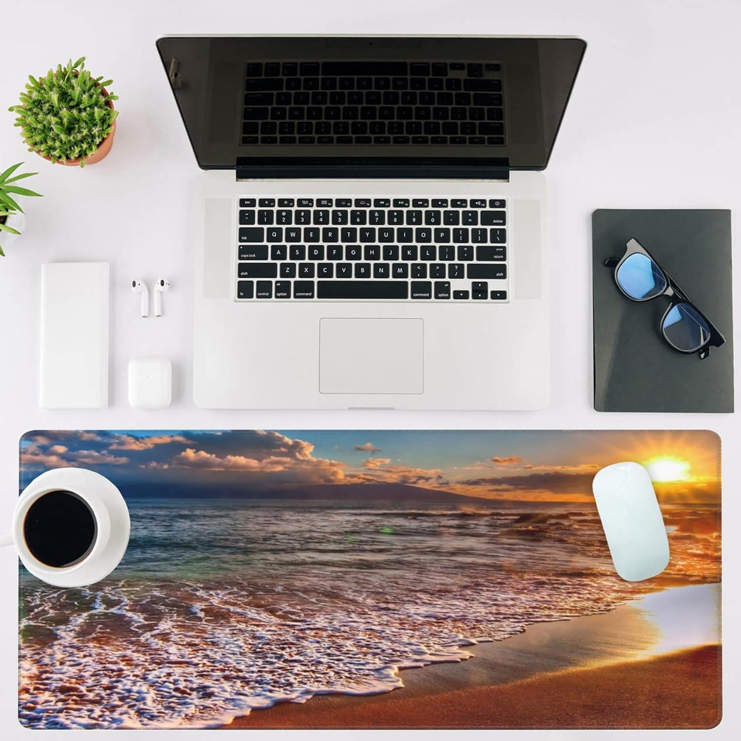 Mouse Pad Large Nice Sunset Non-Slip Game Desk Mat with Stitched Edge Laptop Keyboard Desk Pad for Work Home Gaming (35.4 x 15.7 Inches)