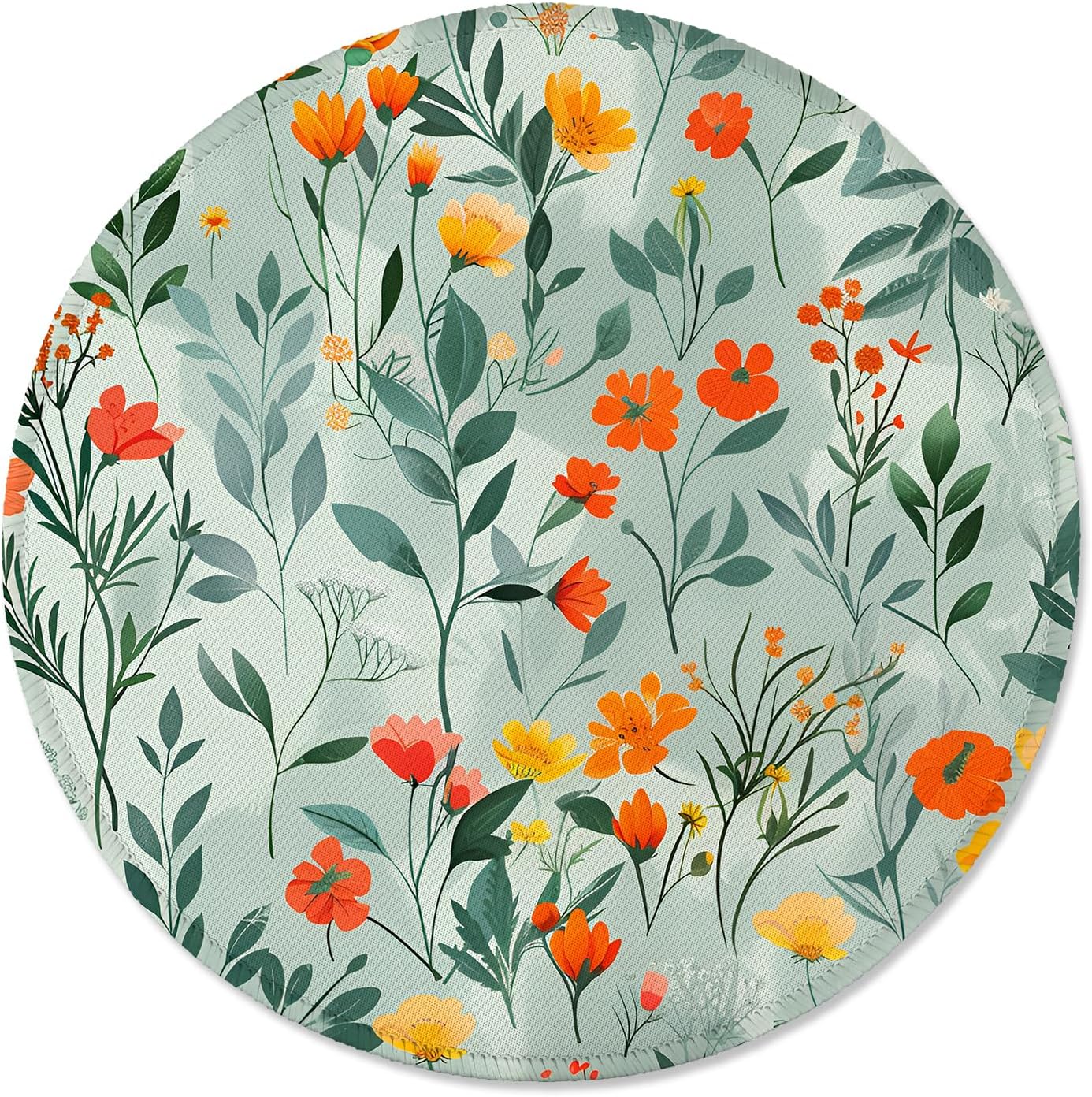 ITNRSIIET Round Mouse Pad with Stitched Edge Premium-Textured Waterproof Non-Slip Rubber Base Desktop Protection Mat Diameter 8.7 inches, Beautiful Flowers