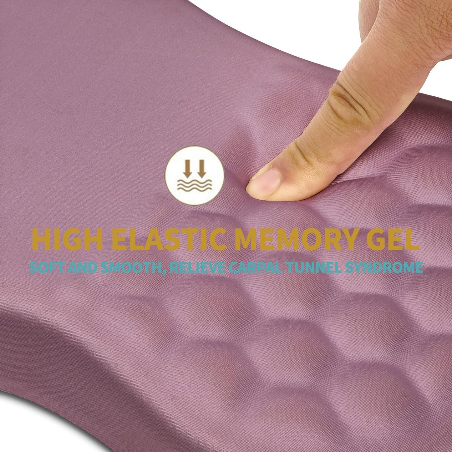 Hokafenle Ergonomic Mouse Pad Wrist Support with Massage Design, Wrist Rest Pain Relief Mousepad with Memory Foam&Non-Slip PU Base, Mouse Pads for Wireless Mouse & Desk (12x8 inch,Dark Pink)