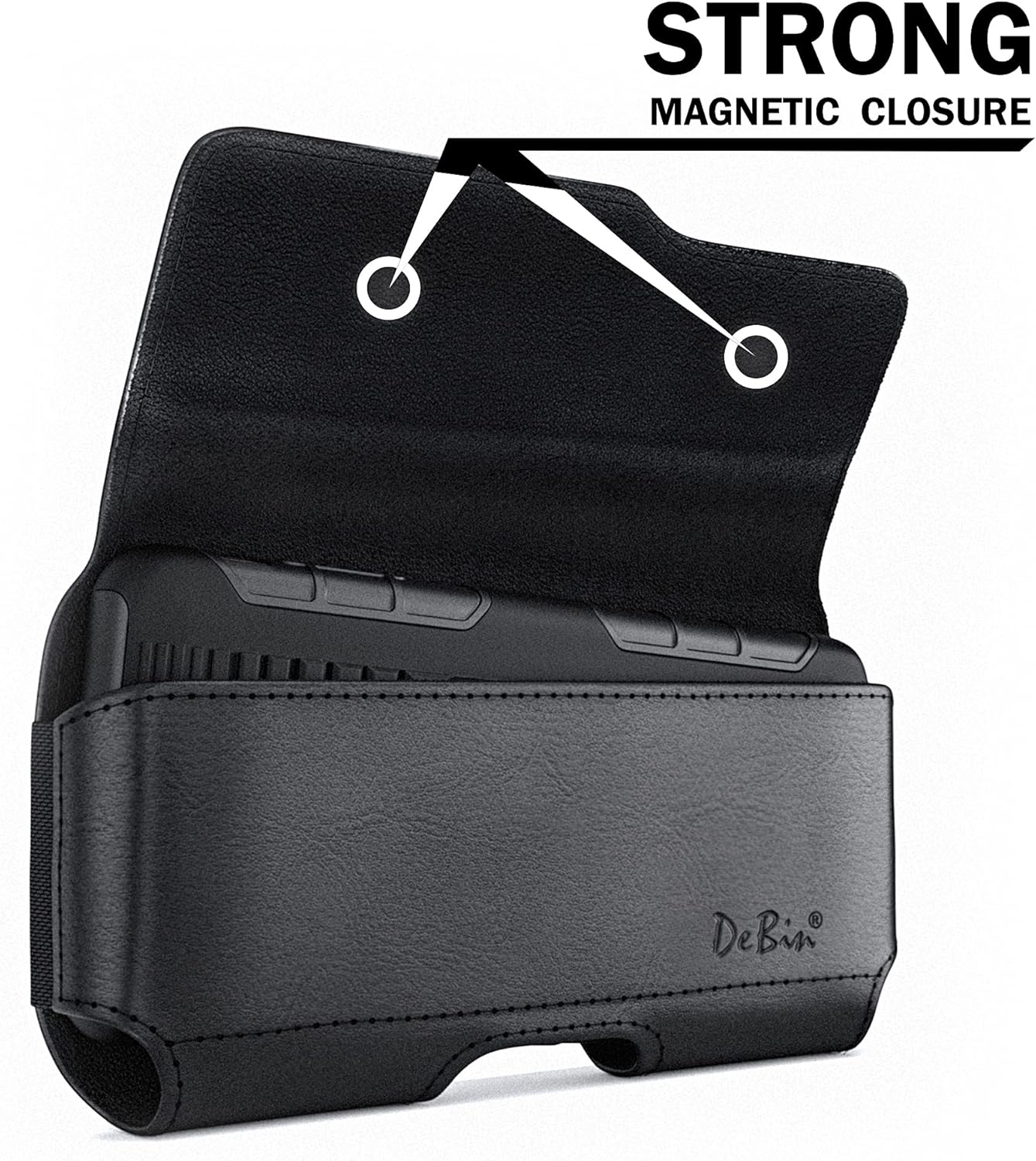 DeBin Case for Galaxy A15 A25 A35 A54 5G A53 A52 A51 A50 A20 Note 20 10+ Note 9 8 XCover Pro S24 FE S23 FE Cell Phone Belt Holder Holster Clip Pouch Cover (Fits Samsung Phone with Otterbox Case) Black