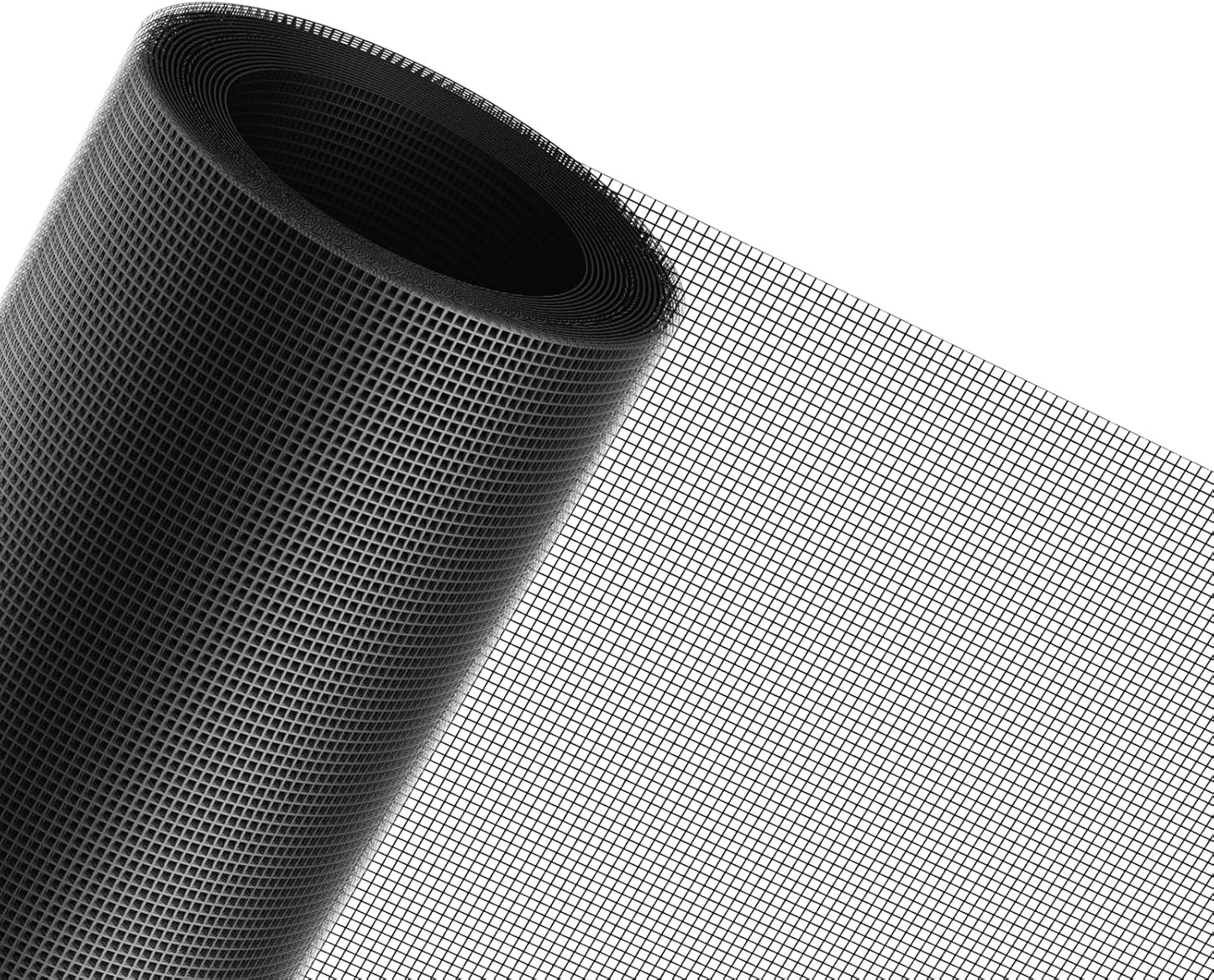 MAGZO Window Screen Replacement Mesh 48"W x 99"L - DIY Adjustable Polyester Pet Proof Screen Door Mesh for Patio Sliding Doors Window Screen Repair Kit, Durable, Washable, Black