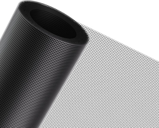 MAGZO Window Screen Replacement Mesh 48"W x 99"L - DIY Adjustable Polyester Pet Proof Screen Door Mesh for Patio Sliding Doors Window Screen Repair Kit, Durable, Washable, Black