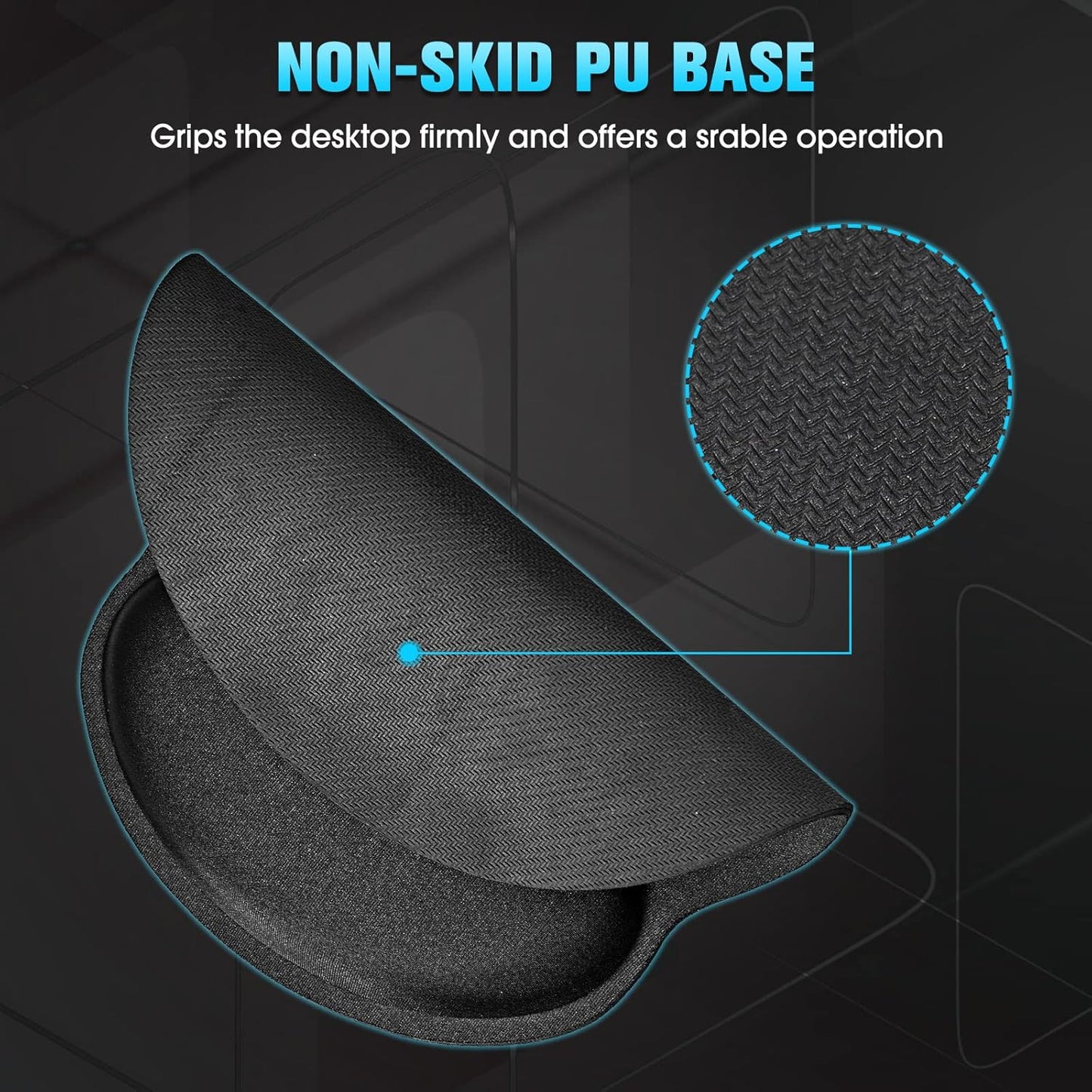 Yunsailing 8 Pack Ergonomic Mouse Pad with Wrist Rest Support Gel Memory Foam Mouse Pad Comfortable Computer Mouse Pad for Laptop Pain Relief Mousepad for Laptop, Computer, Gaming (Solid Black Style)