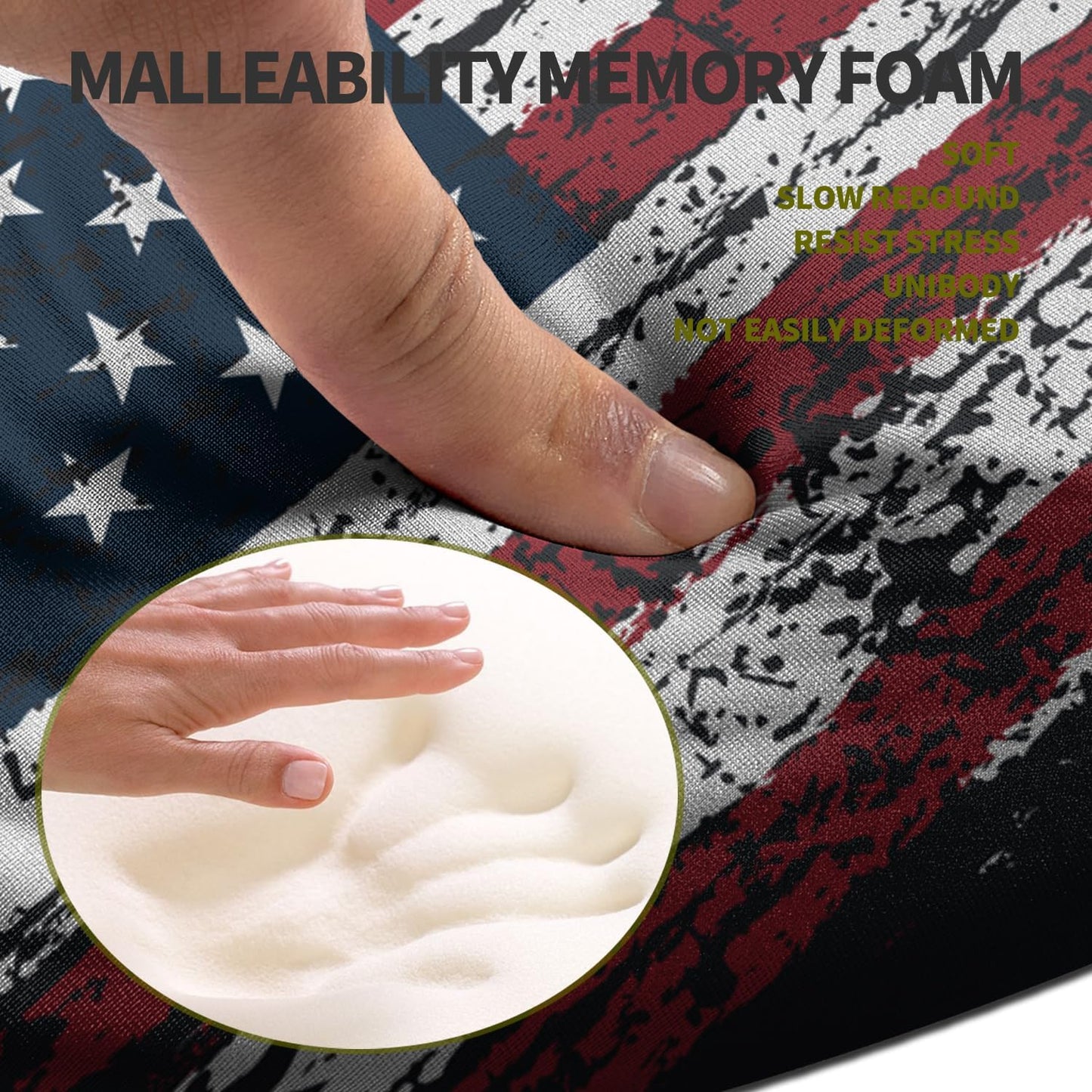 Hokafenle Ergonomic Mouse Pad Wrist Support, Terraced Slope Carpal Tunnel Wrist Pad for Mouse with Unibody Memory Foam, Wrist Rest Pain Relief Mousepad (US Flag, 11.8x7.9 in)