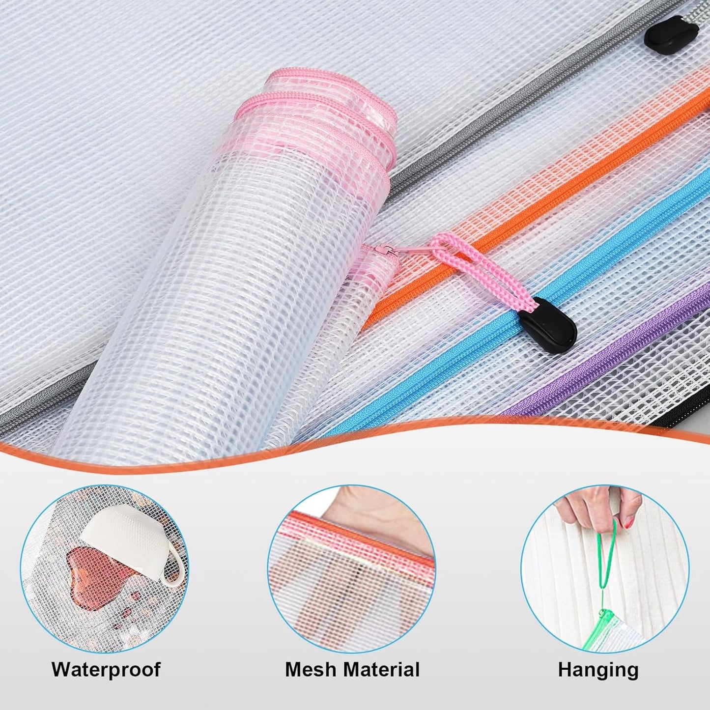 Zipper Pouch,Puzzle Bag,A3 Size Extra Large Zipper Bags,12pcs Waterproof Zipper Pouches for Puzzle Board Game Storage,for Travel,Office and Home Organize.