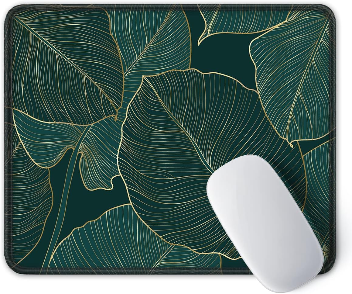 ITNRSIIET Mouse Pad with Stitched Edge Premium Textured Smooth Precise Operation Waterproof Washable Non-Slip Rubber Base Desktop Protection Mat, 10.2×8.3×0.12 inches, Palm Texture