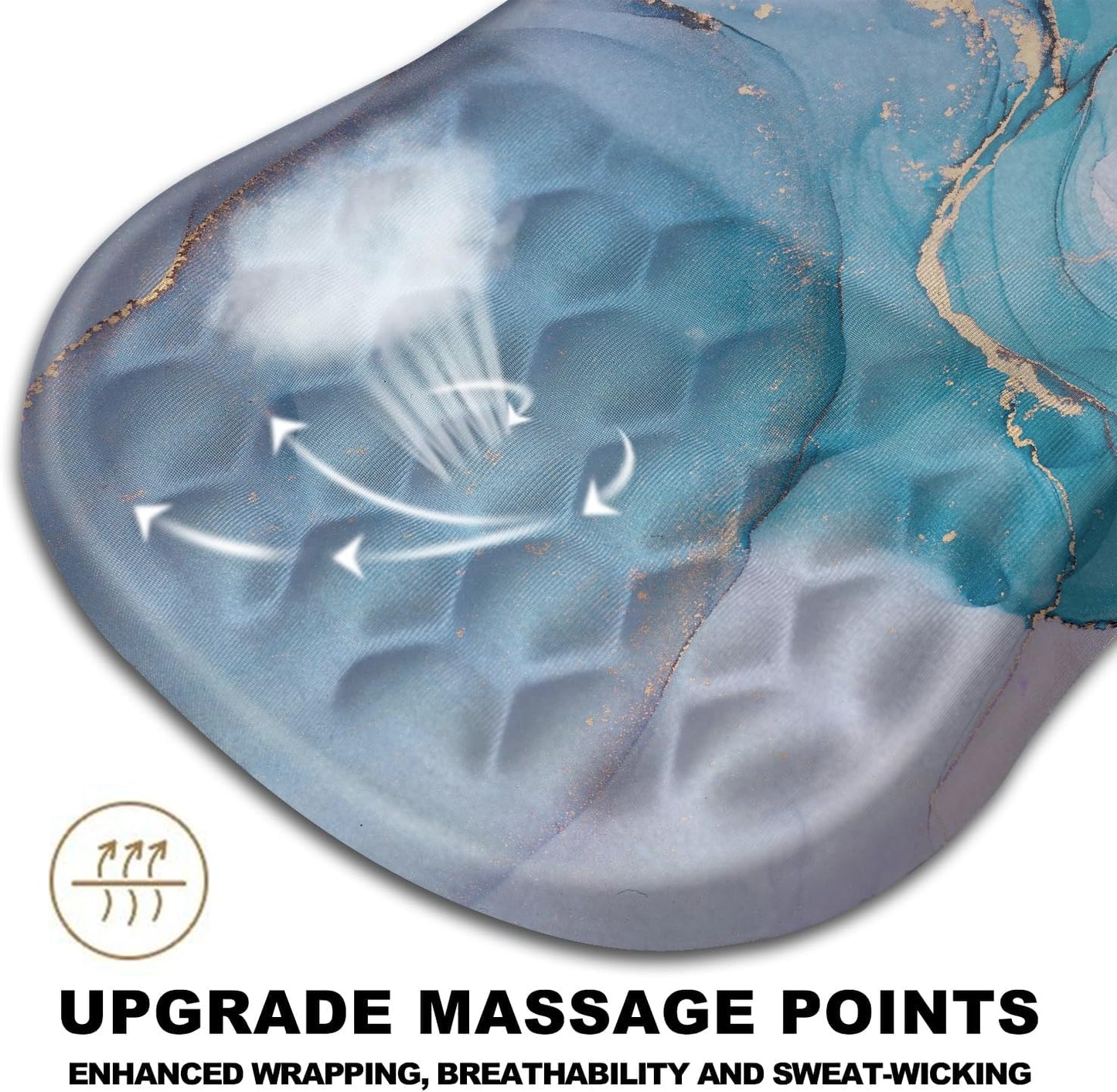 Mouse Pad Wrist Support, Ergonomic Mouse Pad with Massage Dot, Comfortable Computer Mouse Pad for Laptop, Wrist Rest Pain Relief Mousepad with Non-Slip PU Base for Office & Home, 12 x 8 in