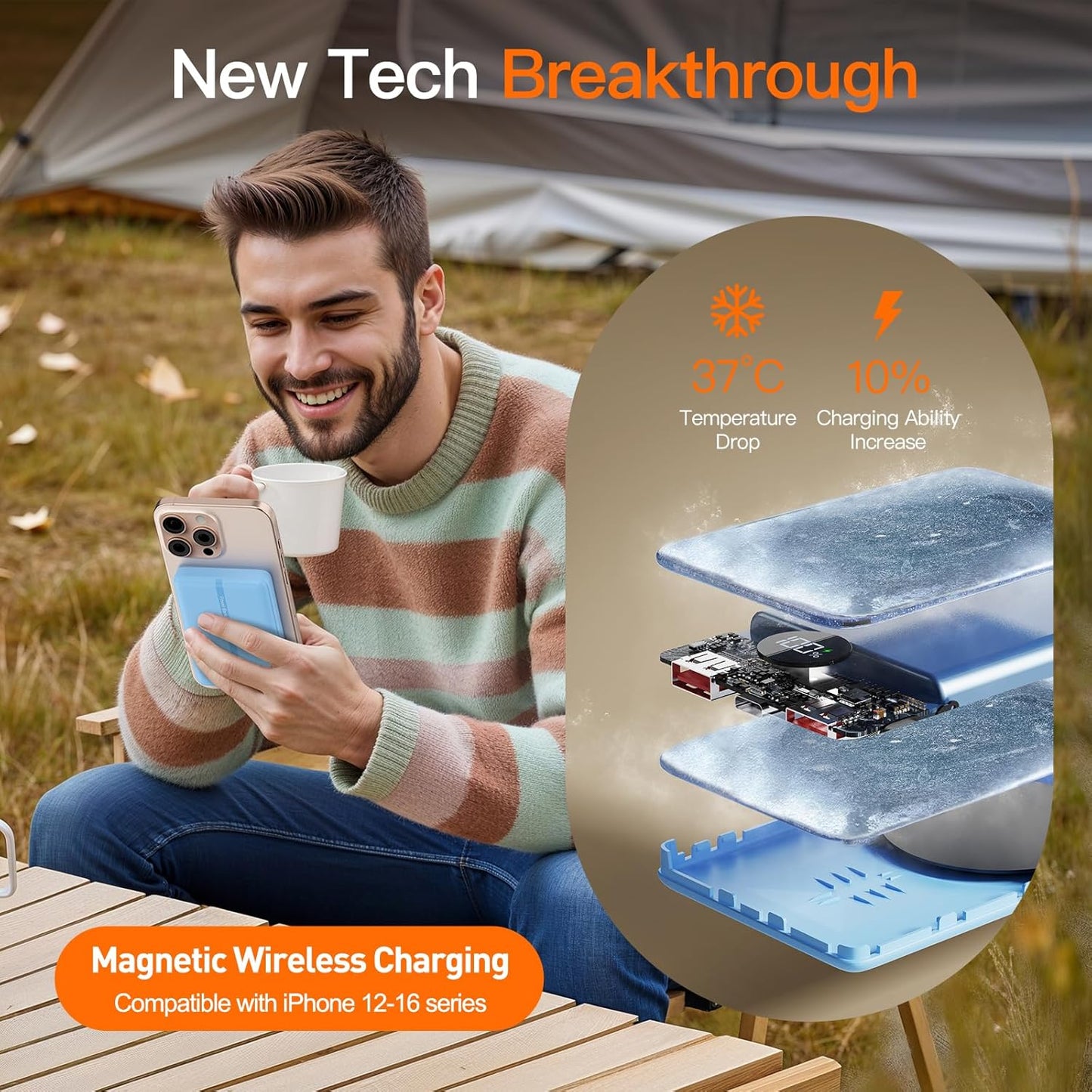 Magnetic Portable Charger, 16800mAh Wireless Power Bank, with 20W USB-C Fast Charging and LED Digital Display Magnetic Battery Pack, Compatible with iPhone 16/15/14/13/12 Full Series (2025)