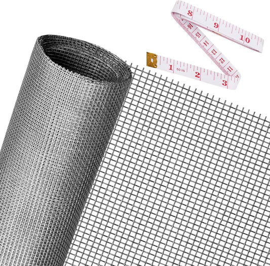 Replacement Window Screens, 48X118 Inch Durable Window Screen Mesh for Patio Porch Door Windows, DIY Adjustable Fiberglass Screen Repair Kit Sliding Net Roll Pet, Grey by Ouskr
