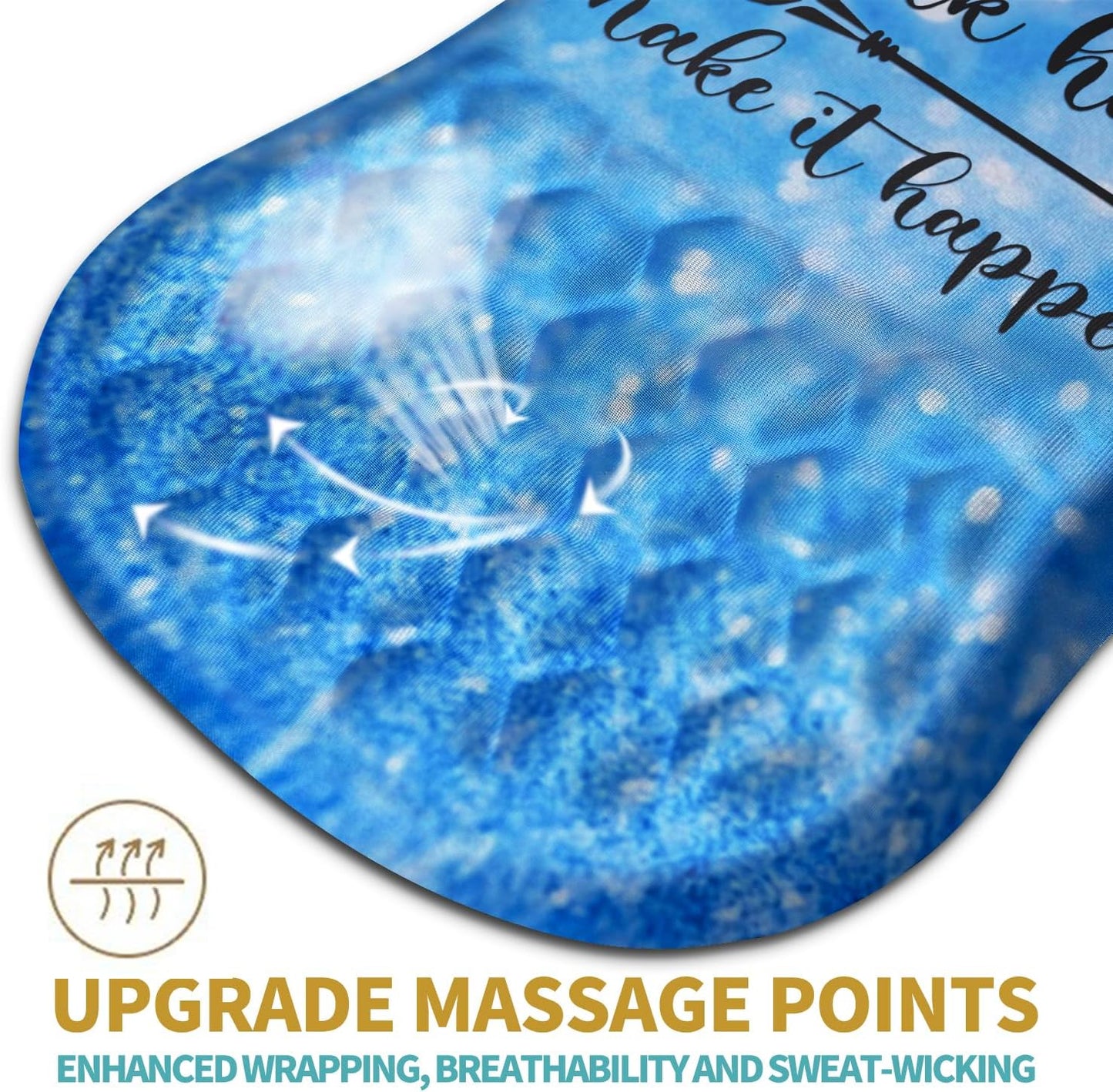 Hokafenle Ergonomic Mouse Pad Wrist Support with Massage Design, Wrist Rest Pain Relief Mousepad with Memory Foam&Non-Slip PU Base, Mouse Pads for Wireless Mouse & Desk (12x8 inch,Stay Positive)