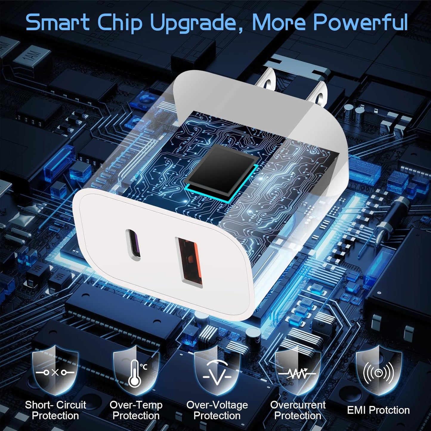 Dual Port A/C Charger for iPhone 16 15,Double A/C iPhone 16 15 Charger Fast Charging Block,2Pack Quick USB C Wall Chargers Adapter,10FT USB C Cable for iPhone 16/16 ProMax/16e/15 Plus/15 Pro,iPad Pro