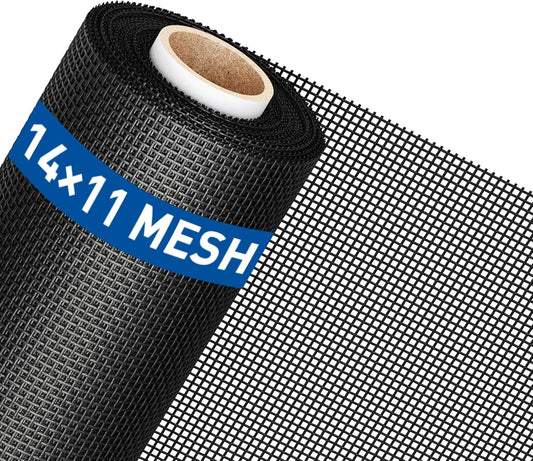 MAGZO Pet Proof Window Screen Replacement Mesh Roll, 37.4in × 16.4ft Upgraded Thicker 360g/m² Heavy Duty Polyester Screen Mesh for Dog Cat Protector, Ideal for Patio Porch Sliding Repair Kit 14x11Mesh