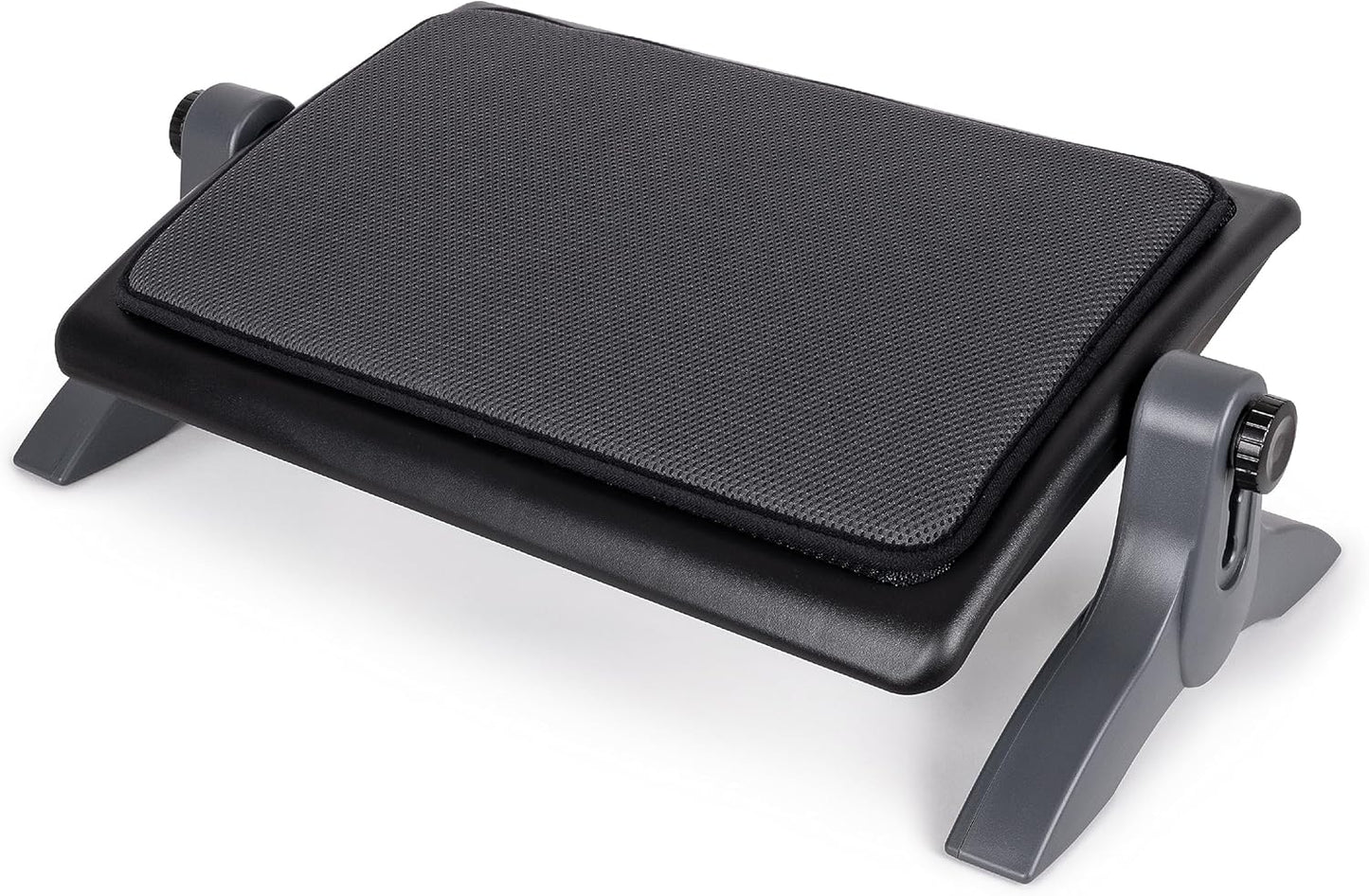 EHO Ottoman, Ergonomic Foot Rest for Under Desk, Adjustable Height and Angle, Sponge Platform, Anti-Slip, Ankle Support, Detachable Washable Cushion, Back and Leg Pain Relief, 21.6" L x 11.4" W, Black