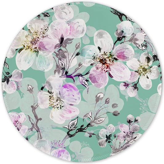 ITNRSIIET Round Mouse Pad with Stitched Edge Premium-Textured Waterproof Non-Slip Rubber Base Desktop Protection Mat Diameter 8.7 inches, Beautiful Flower Art