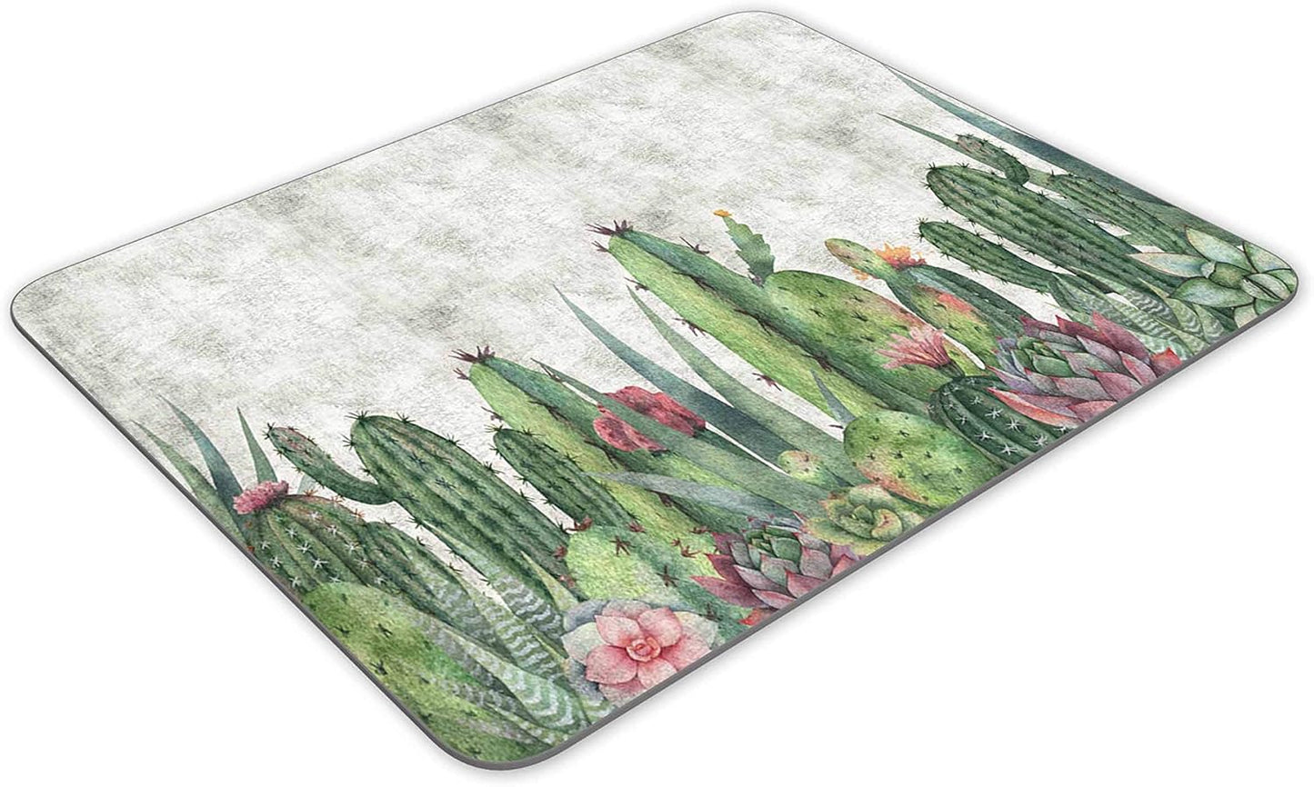 Succulent Cactus Gaming Mouse Pad， Rectangle Mouse Pad Size(9.84"x7.87")