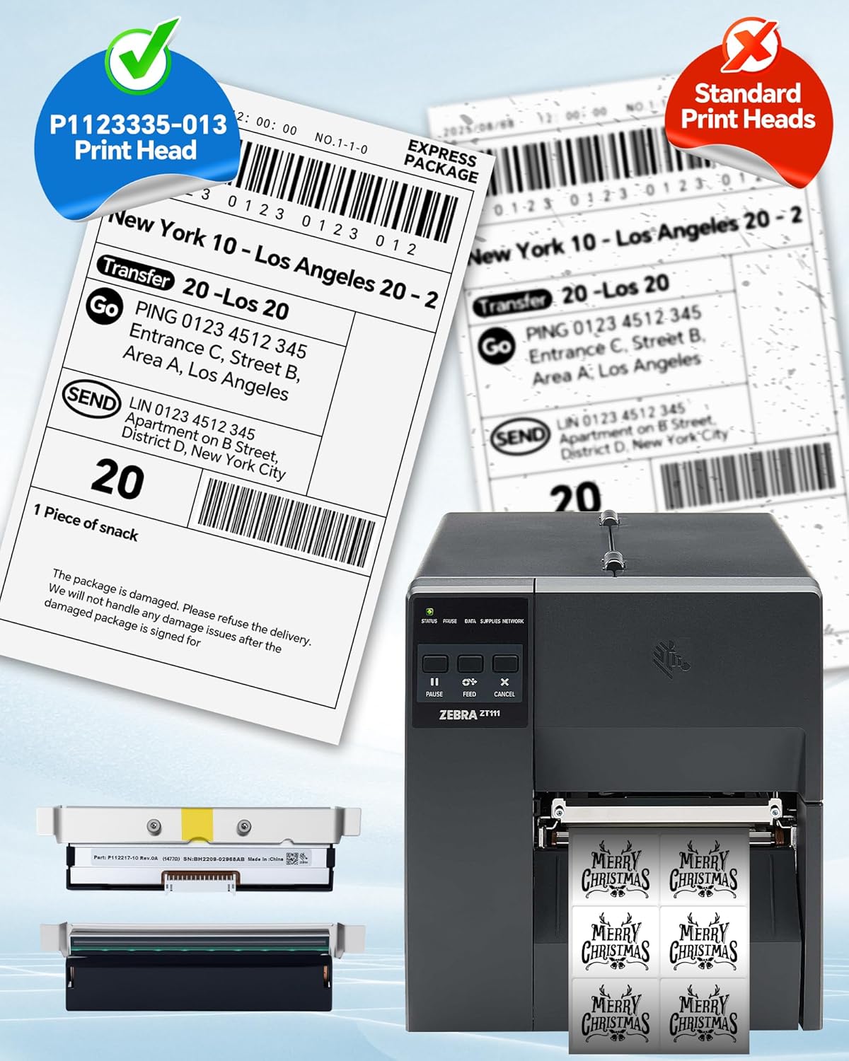 P1123335-013 Genuine Print Head for Zebra ZT111 ZT211 ZT231, New Printhead for Zebra Barcode Thermal Label Industrial Printer 300dpi OEM Replacement P112217-10