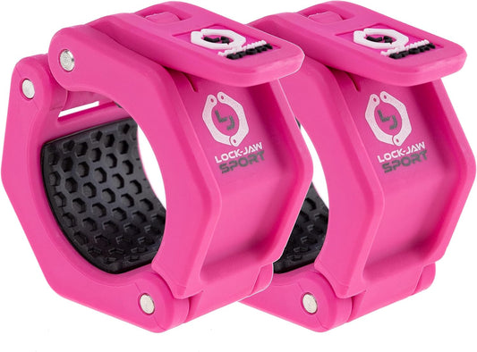Lock-Jaw Sport Olympic Barbell Collar - Quick Release Barbell Clamp (Pink)