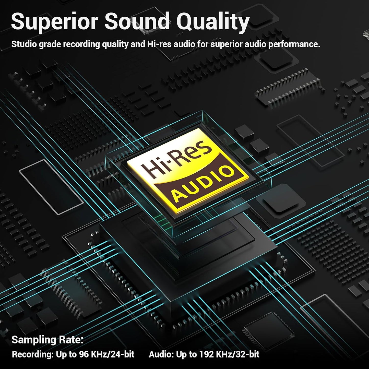 Cubilux CB5 USB Audio Interface for Recording, Streaming, Podcasting, USB to 3.5mm Sound Card with Stereo Microphone Input, Line-In, Line-Out & Headphone Jack for Monitors, Support Windows & Mac OS