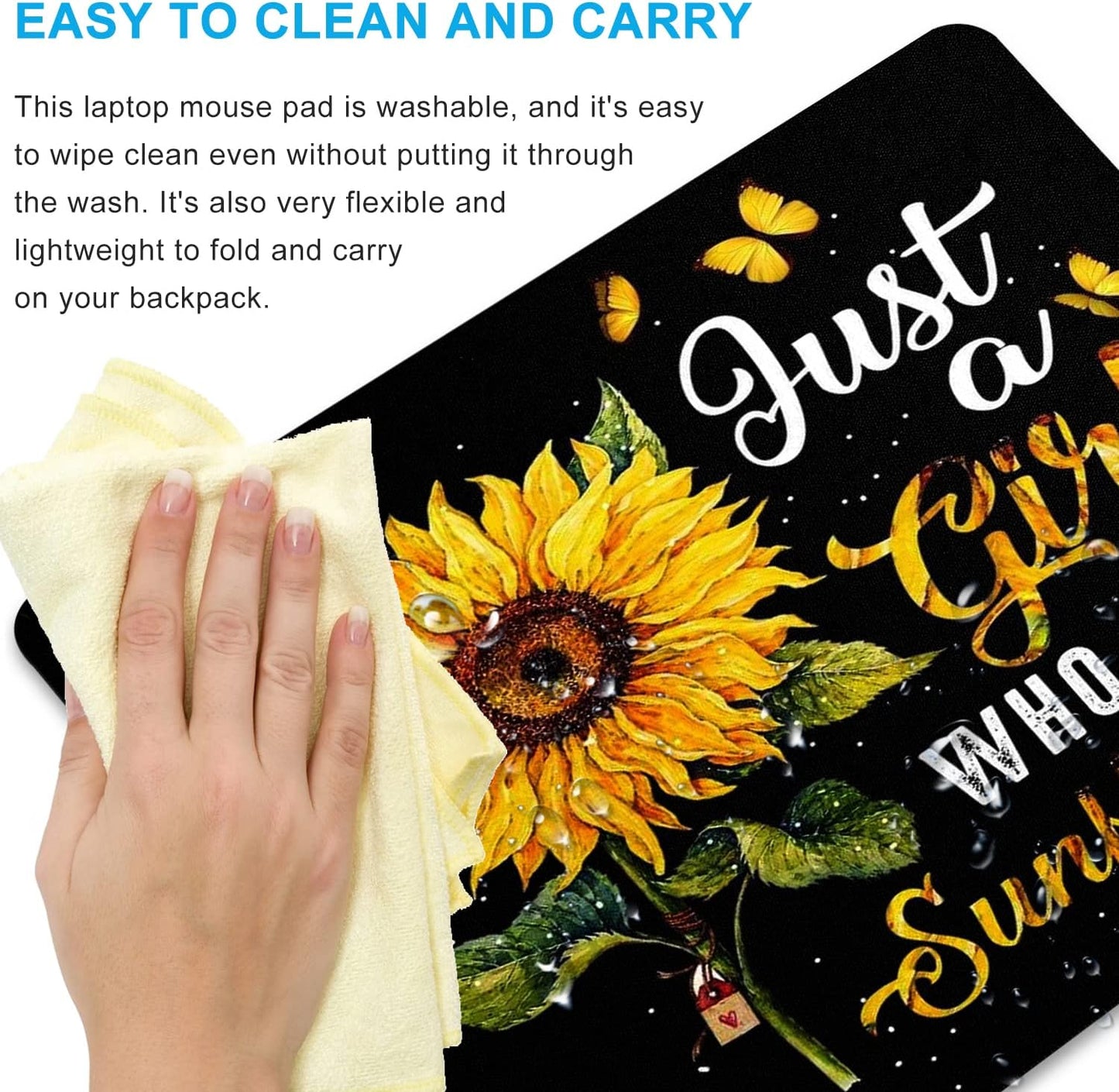 Sunflower Mouse Pad Personalized Design Computer Laptop Mousepad Square Anti-Slip Rubber Office Mouse Pad 9.5x7.9 Inch