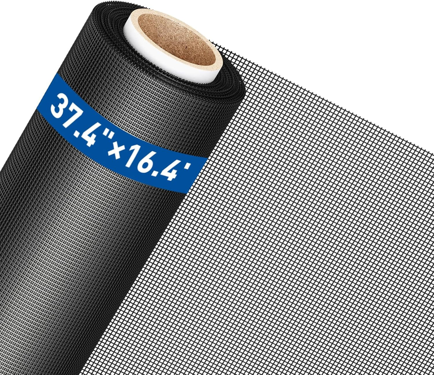 MAGZO Window Screen Replacement Mesh Roll, 37.4in × 16.4ft Invisible Upgraded 107g/m² Heavy Duty Fiberglass Screen Mesh for Sliding Doors Repair Kit, Well Ventilated Ideal for, Patio & DIY Projects