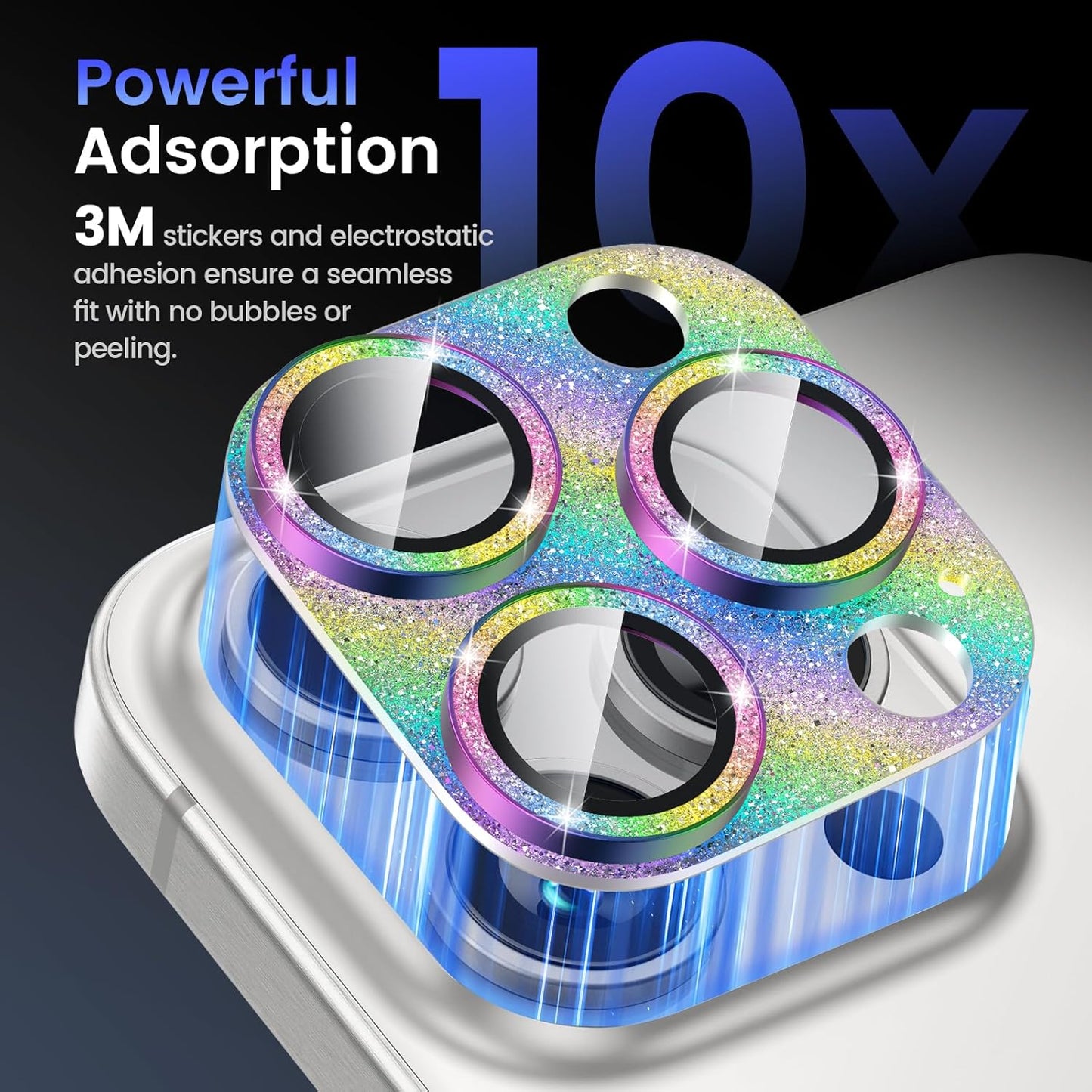 Tensea for iPhone 16 Pro/iPhone 16 Pro Max/iPhone 15 Pro/15 Pro Max Camera Lens Protector, Metal Aluminum Alloy Tempered Glass Cover Camera Screen Protector Accessories, Case Friendly