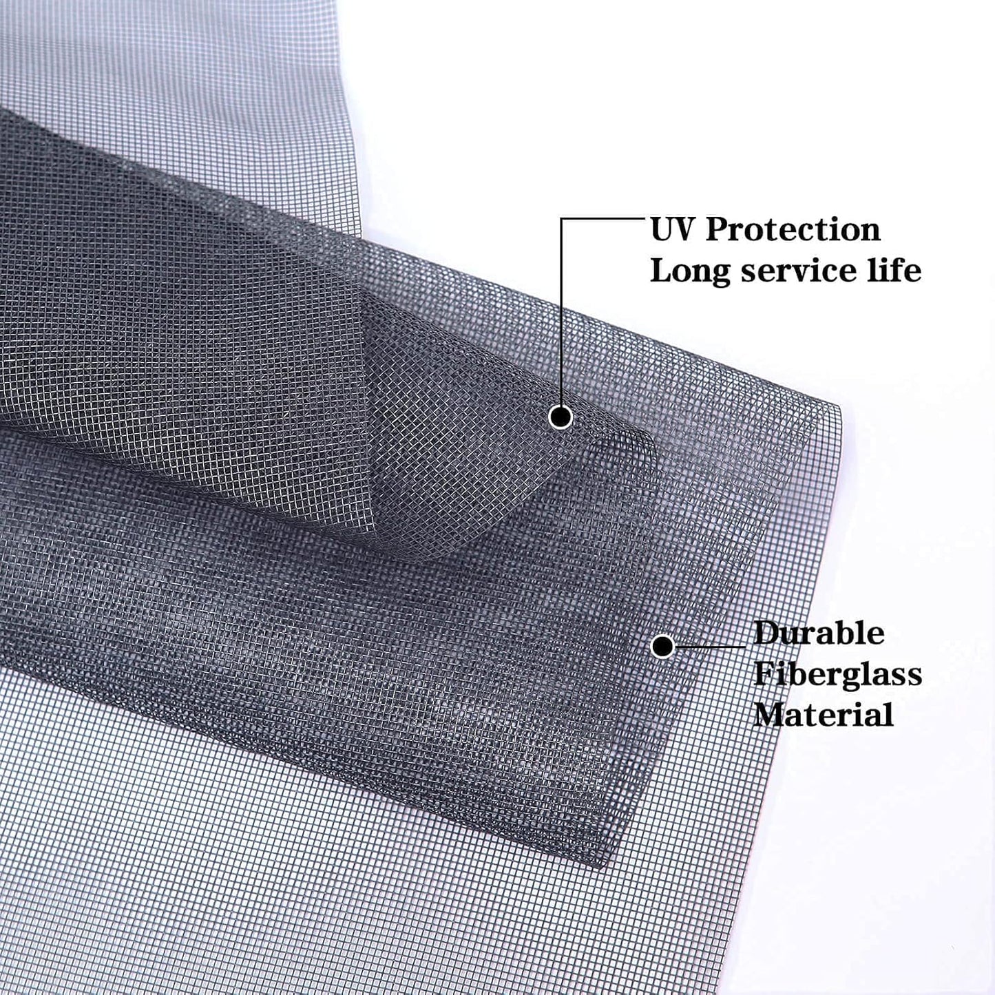 Windows Screen and Screen Door Repair Kit, 48"x118" Charcoal Fiberglass Mesh with Rolling Tool/Hook/Ruler/Cutter/Spline - Window Screen & Sliding Screen Door Replacement for Windows, TOOLTRIZ