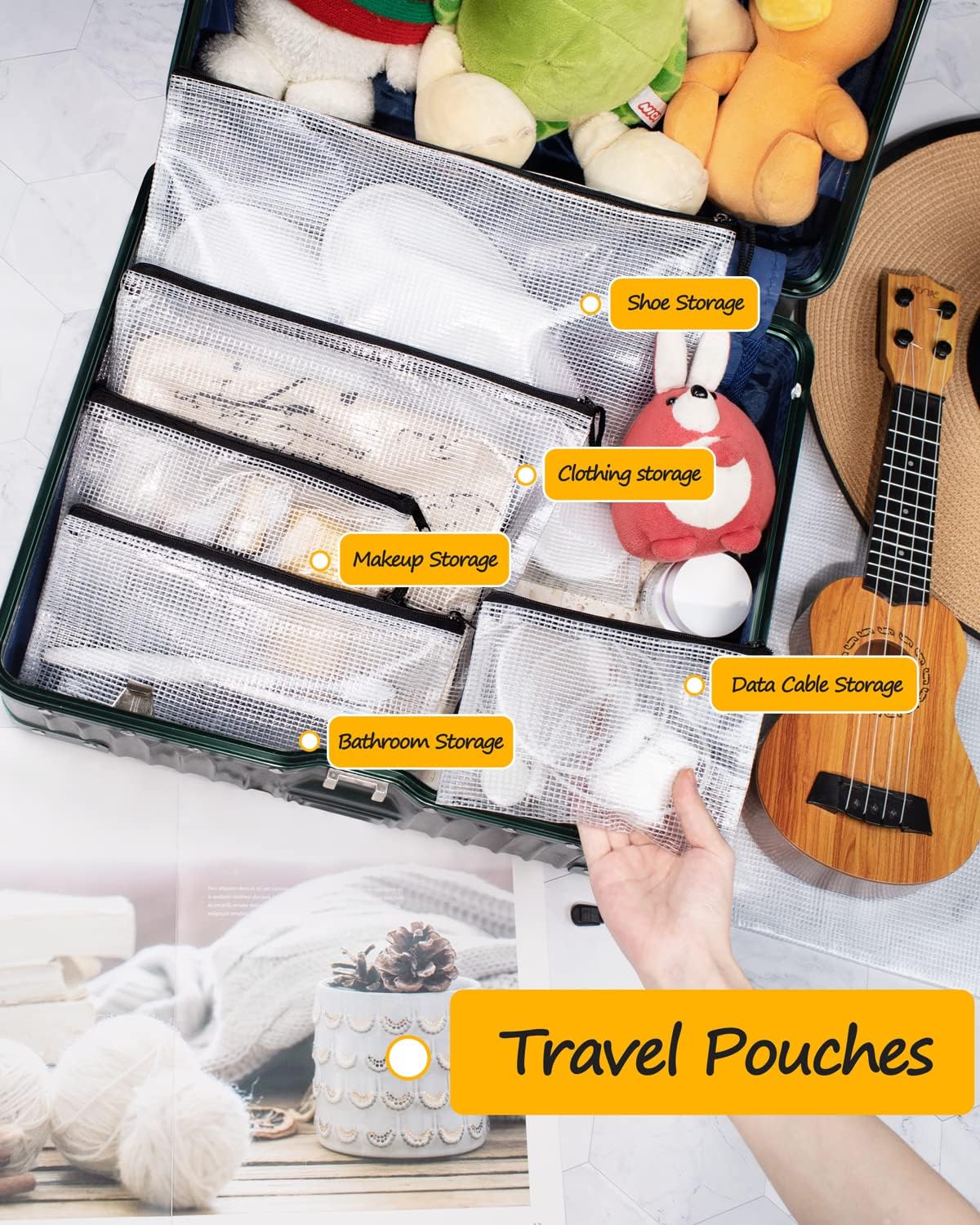 SUNEE Mesh Zipper Pouch 4.6x9.2 in (Black, 30 Packs), Small Pencil Case Pouch for School Office Supplies, Travel Accessories, Waterproof Zipper Pouches for Organizing