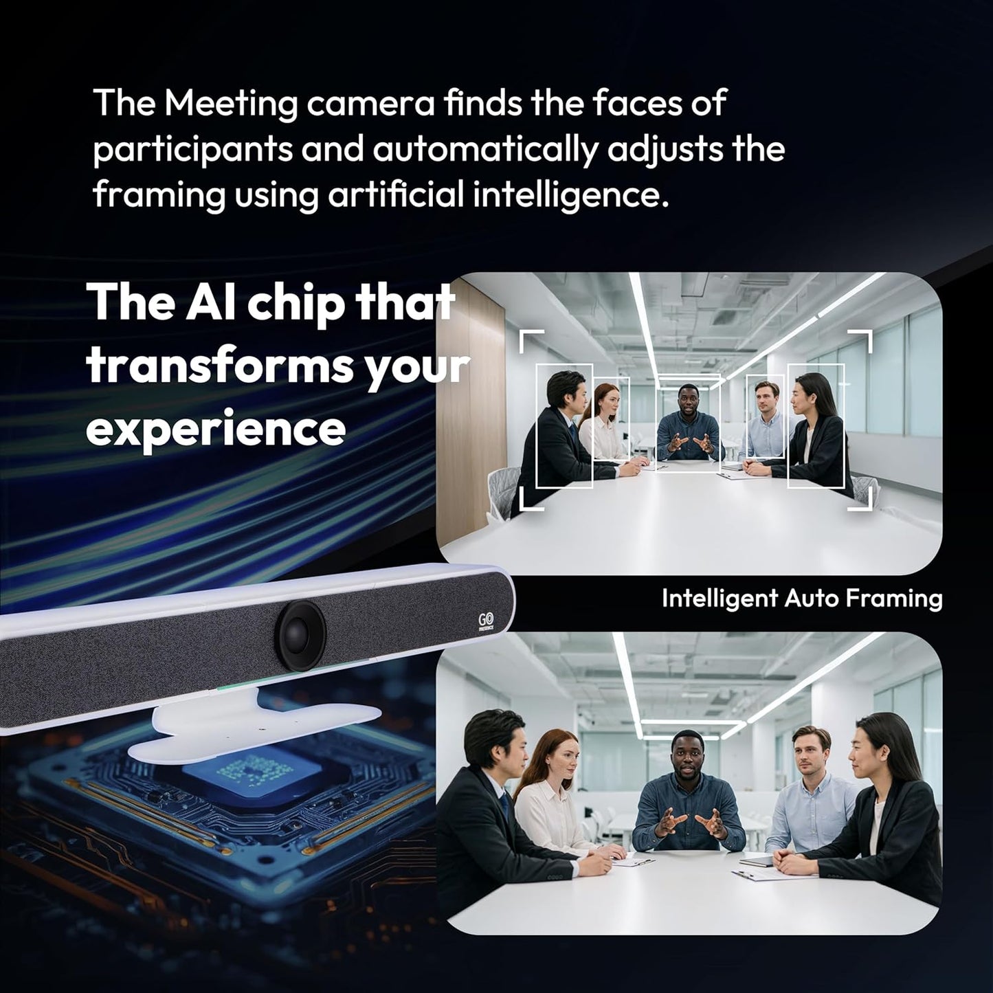 Meeting 4K Video Conferencing Bar – 4K Camera with 120° Wide-Angle Lens, AI Auto-Framing, 6 Mics with 20ft Pickup Range, Dual Speakers, Plug-and-Play USB for Zoom/Teams/Meet – Medium Rooms
