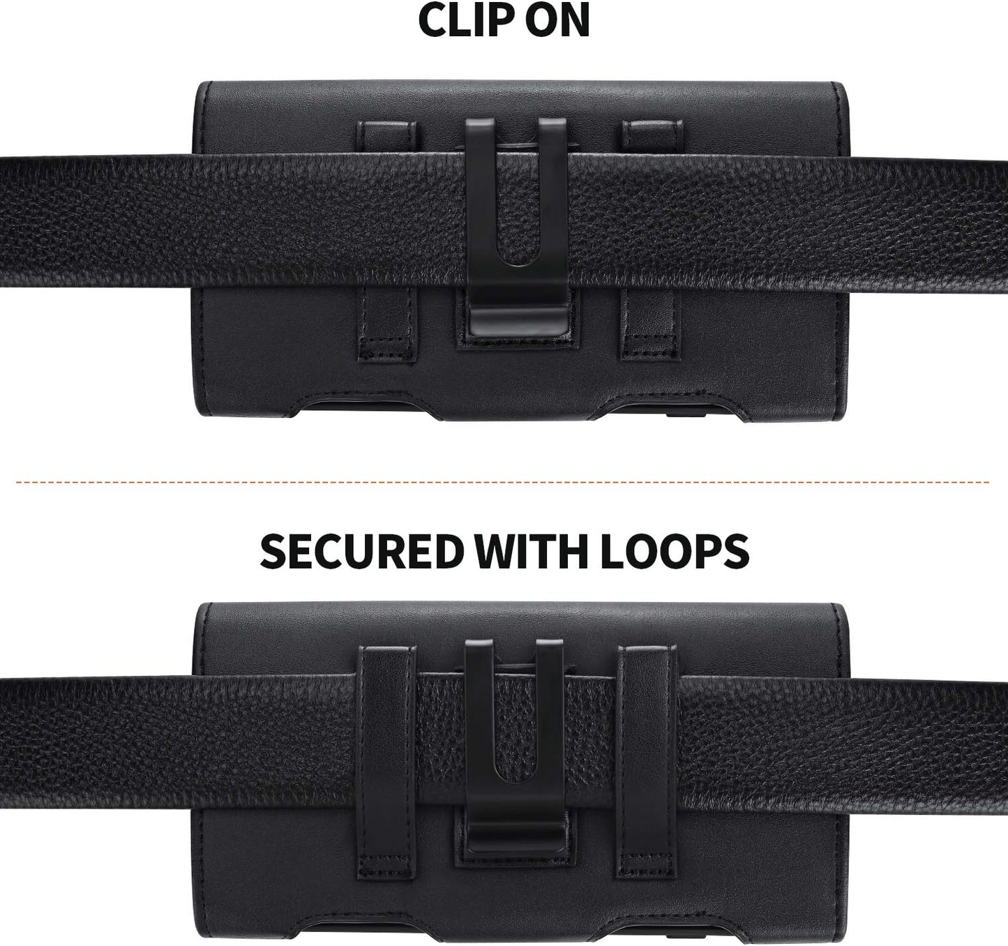 BECPLT for Samsung Galaxy S25 S24 S23 S22 5G S21 5G Holster Case, for iPhone 17 Pro 17 16 15 Pro Leather Pouch Case Holster with Belt Clip & Belt Loops with Card Holder for Apple iPhone 15 14 13 12