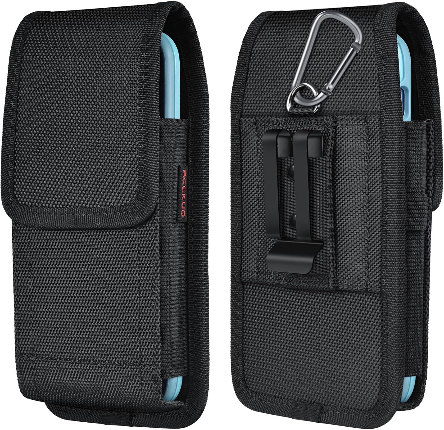 Phone Holster for Belt with Metal Clip and Magnetic Closure Compatible with iPhone 16/15/14/13/12 Pro Max, Galaxy S25/S24/S23/S22 Plus & FE for Everyday Protection, L-Black