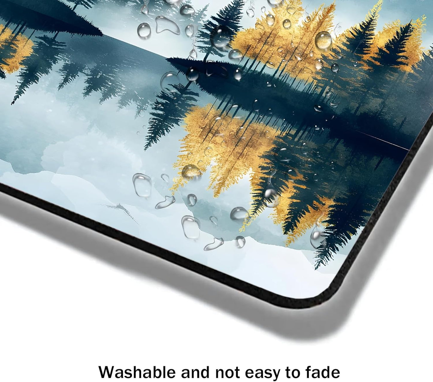 Mouse Pad, Cute Abstract Mountain Forest Mouse Pads for Desk, 9.5" x 7.9" Non-Slip Rubber Base Computer Mousepad with Women, Portable Square Design for Wireless Mouse and Pad Laptop Office & Travel