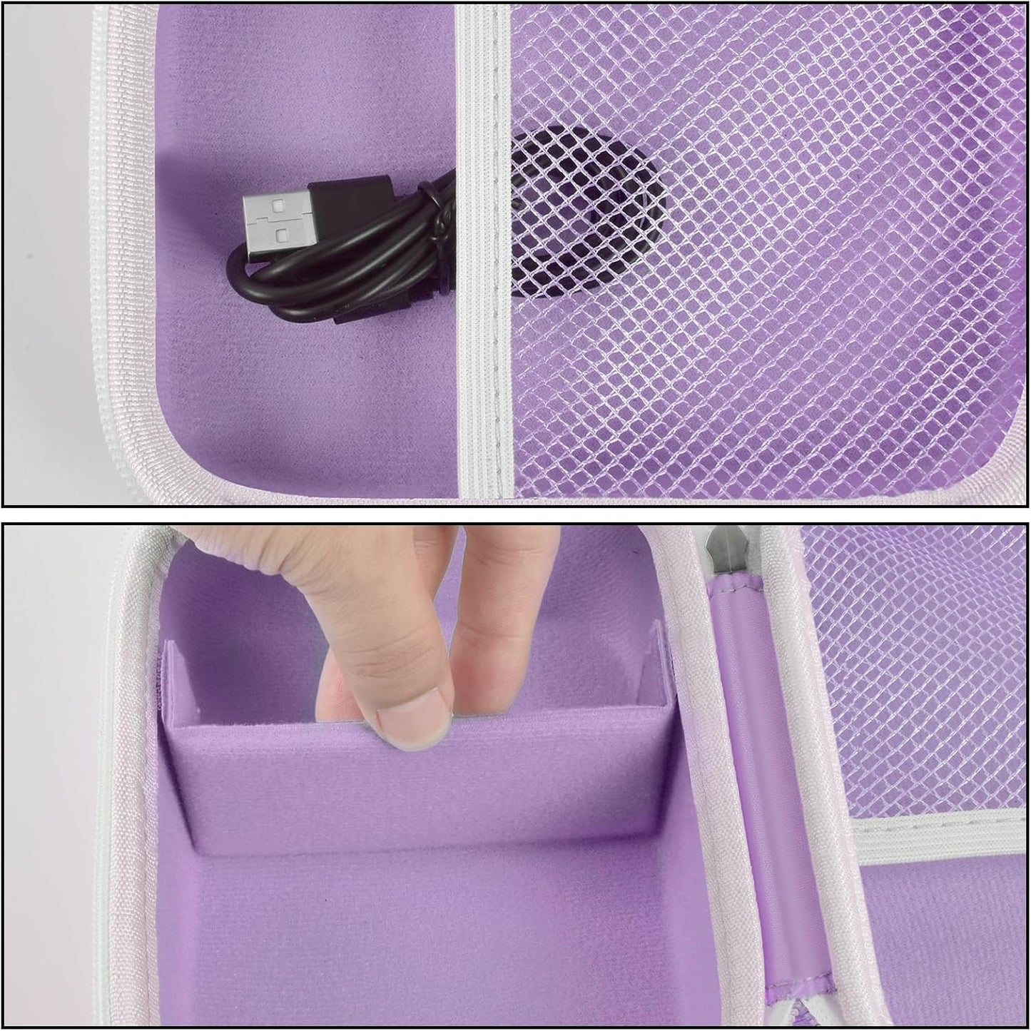 Case Compatible with Phomemo M110 Label Maker - Portable Mini Bluetooth Thermal Label Maker Carrying Storage Bag for Printer Labels, USB Cable and Accessories Black (Box Only)-Purple