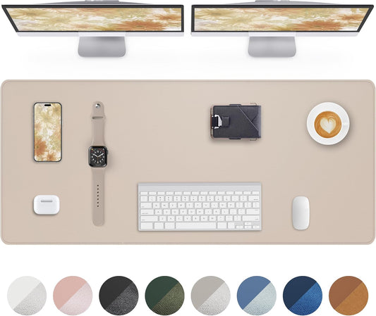 Extra Large Desk Mat - 55"x 17" Non-Slip Desk Pad for Office and Home - Ideal for Large Mouse Pad and Desk Mats on Top of Desks(Beige)