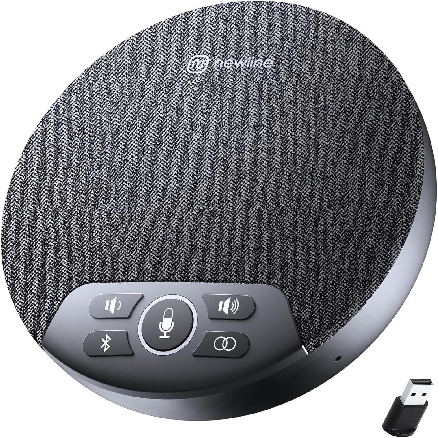 N newline Conference Speaker and Microphone, 4 AI Mics 360° Voice Pickup, Plug & Play, Bluetooth Speakerphone w/dongle, Wireless Daisy Chaining, Noise Reduction, for Meeting, Home Office, NewPie 91