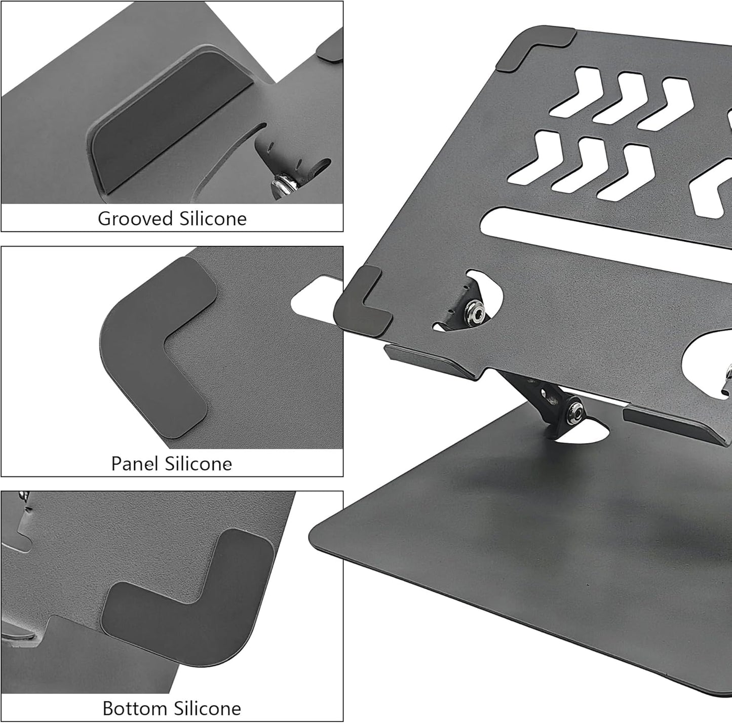 Home Studio Small Desktop Mixer Stand, Aluminum Portable Folding Heat Dissipation Lift Stand, Compatible with Nektar Panorama CS12, Rode RODECaster Pro II, Tascam Mixcast 4 (Gray)