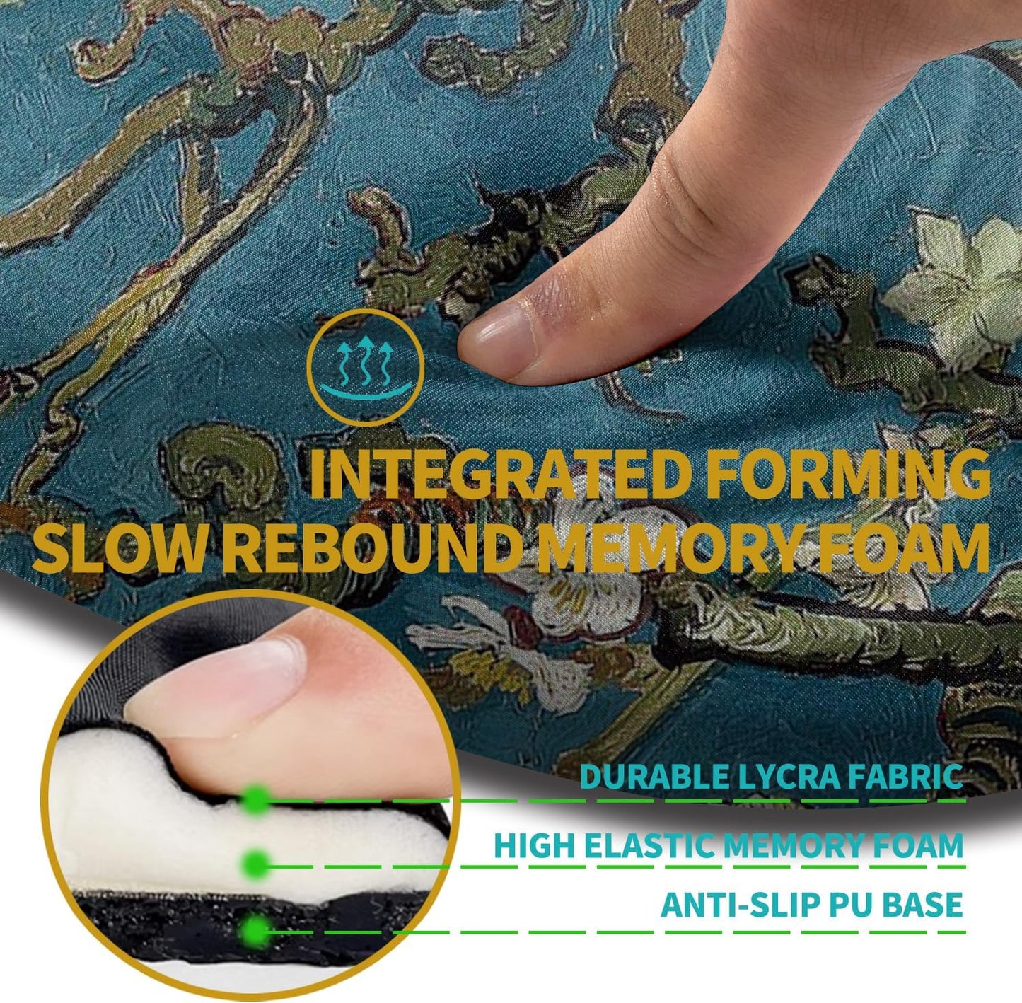 Hokafenle Ergonomic Mouse Pad Wrist Support with Stepped-Wedge Design, Wrist Rest Pain Relief Mousepad Filled with Memory Foam, Carpal Tunnel Mousepad for Wireless Mouse(12x8 inch, Apricot Blossom)