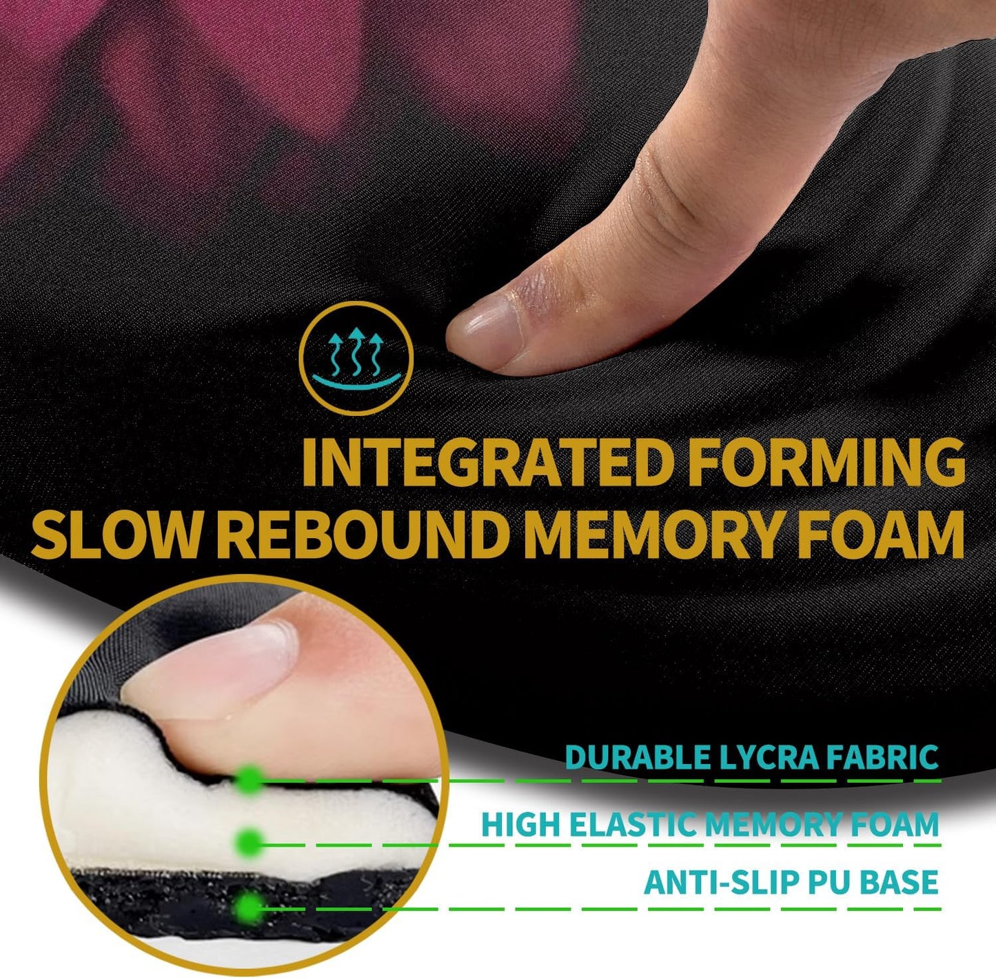 Hokafenle Ergonomic Mouse Pad Wrist Support with Stepped-Wedge Design, Wrist Rest Pain Relief Mousepad Filled with Memory Foam, Carpal Tunnel Mousepad for Wireless Mouse(12x8 inch, Pink Flower)