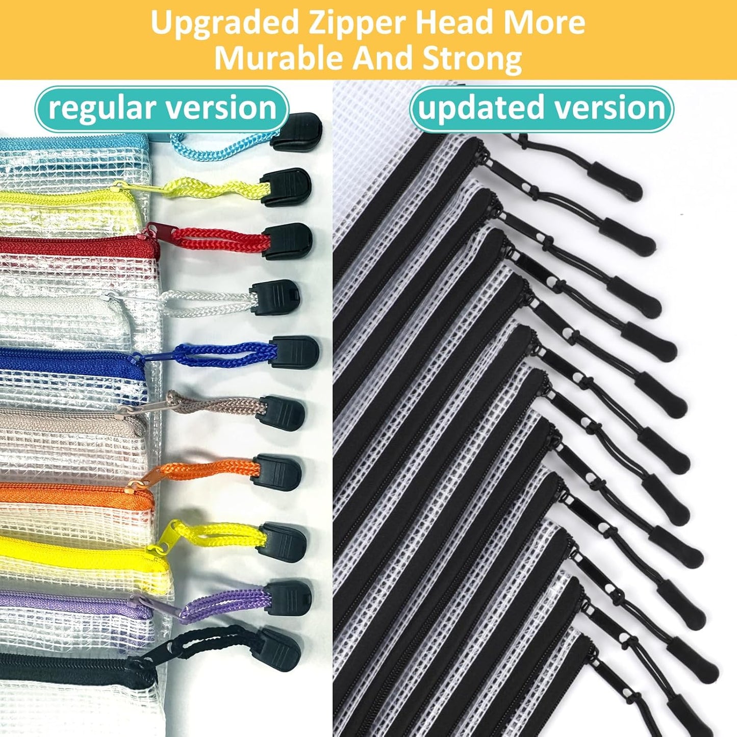 12pcs Mesh Zipper Pouch Bags, A4 Puzzle Bag for Organizing Storage Bag, File Bags for Office, Board Games and Home Supplies