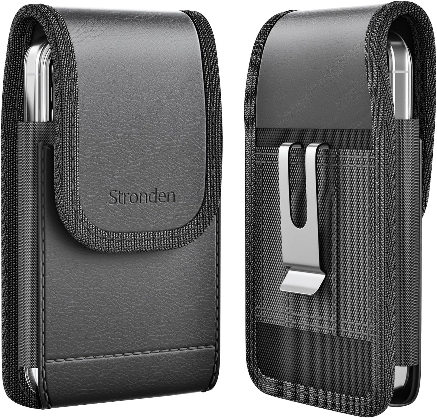 Holster for iPhone 17 Air, 17 Pro, 17, 16e, 16, 16 Pro, 15, 15 Pro, 14, 14 Pro, 13, 13 Pro - Leather Holster Case with Belt Clip, Pouch with Magnetic Closure (Fits Slim/Thin Case Only)