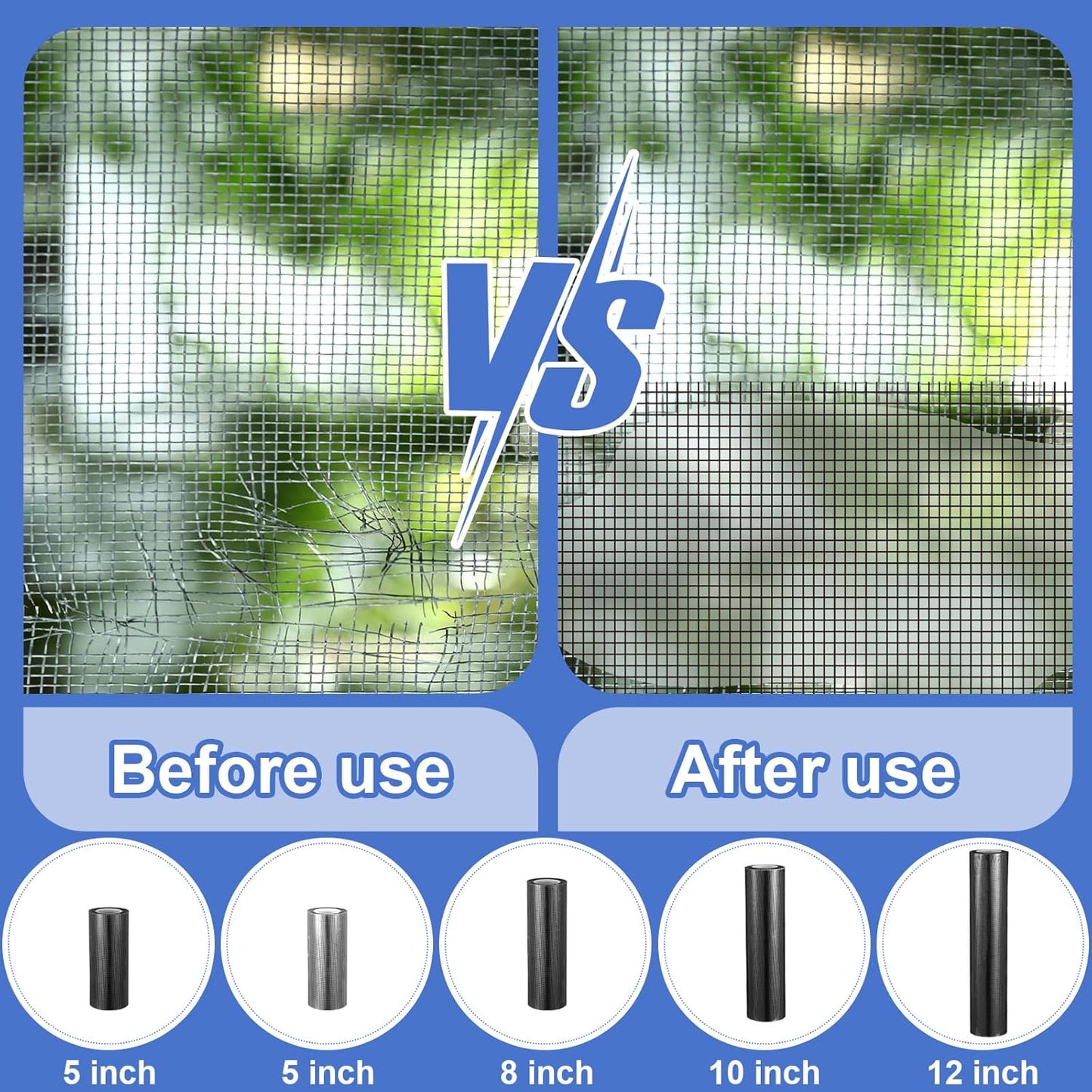 Extra Wide 10 inch x 20 ft Window Screen Tape Mesh Repair Strong Adhesive Waterproof Fiberglass Screen Repair Kit Patch for Window Door Tears Holes(Black)