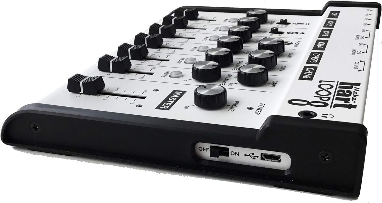 Maker hart Loop Mixer 8 3.5mm/6.3mm JACK/Bluetooth/Phono EQ Pre-amplify/microphone Compatibility/audio mixer